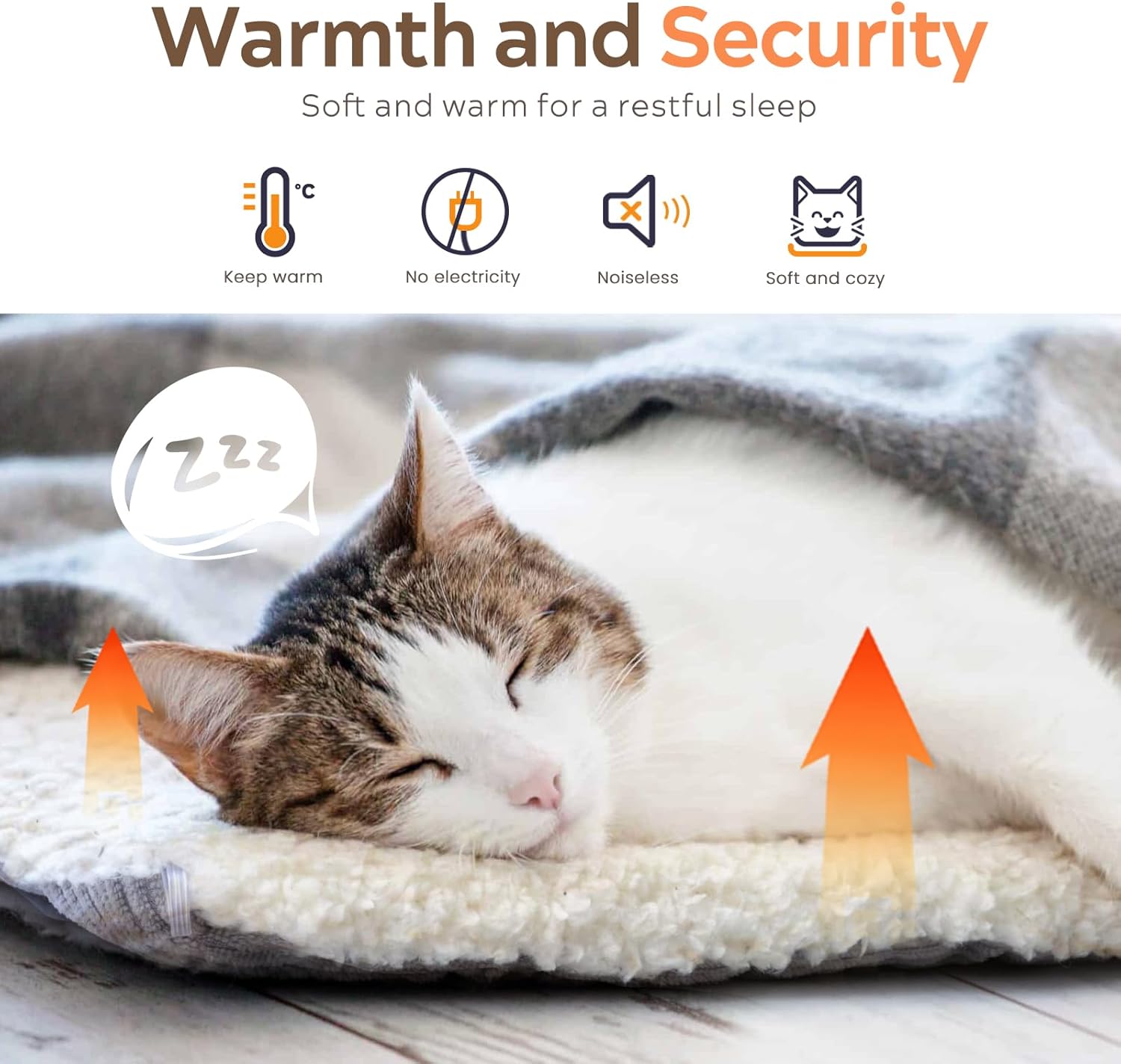 Detalle de MAIYADUO Weiches Katzenbett 60x45 cm 2-in-1 – kuscheliges, waschbares Nest- und Katzenbett für kleine Katzen und Hunde