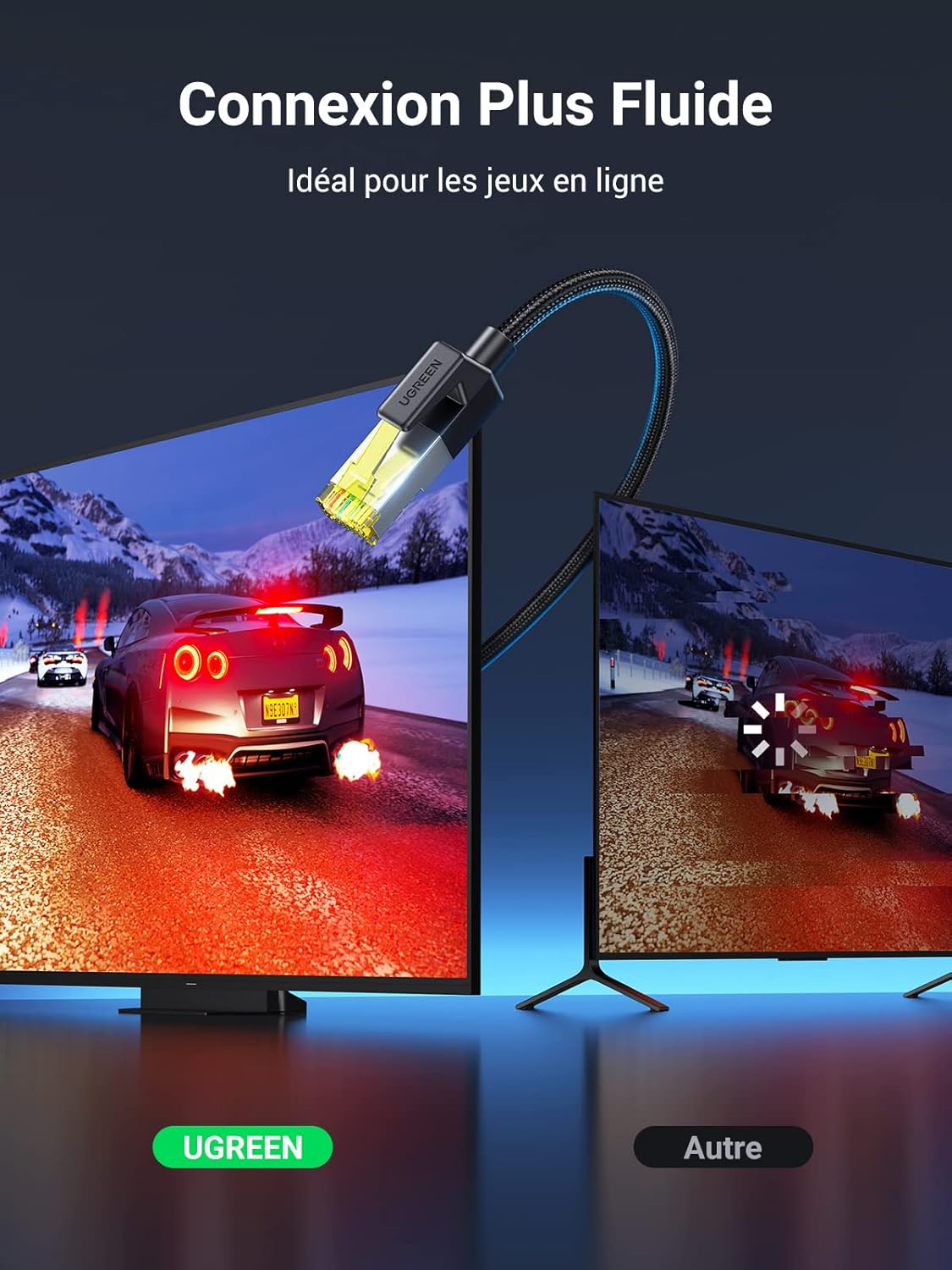 Detalle de UGREEN Cat 7 3M 10Gbps Câble Ethernet