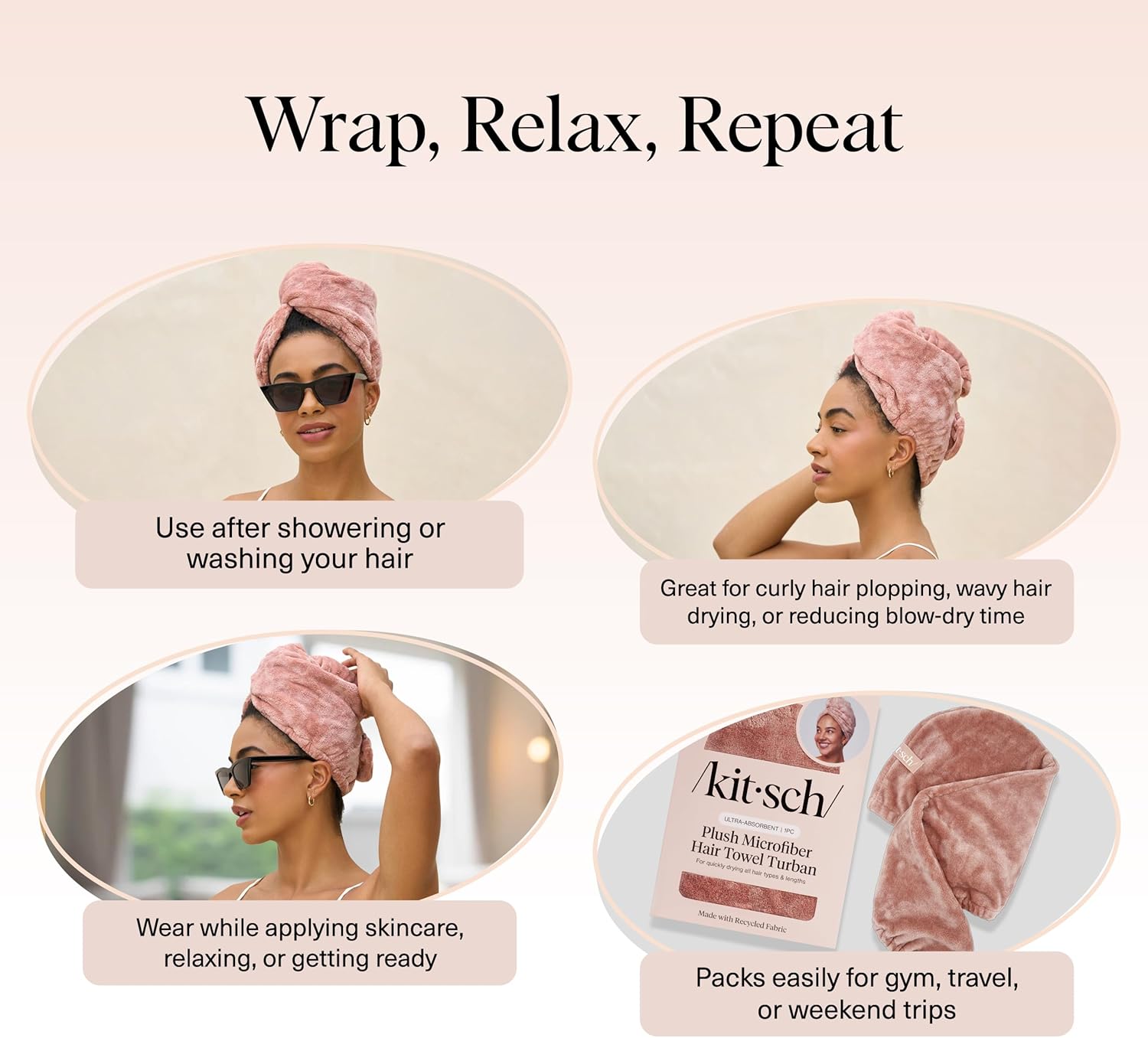 Thumbnail 5 de Kitsch Plush Microfiber Hair Towel Wrap, Super Absorbent 🧖♀