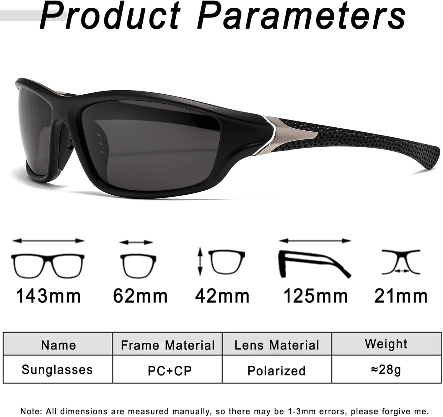 Thumbnail 3 de D Lolylad Polarised Sports Sunglasses UV400 – Ultra-light Unisex Eyewear for Cycling, Golf, Running & Driving