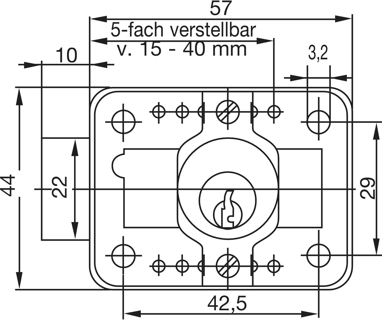 Thumbnail 1 de Burg Wächter MZ 23 SB Drawer Lock, 25 mm Polished Brass Cylinder