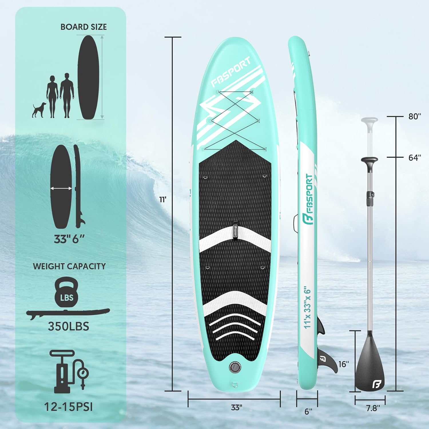 Detalle de FBSPORT Aufblasbares SUP Board 15 cm đ
