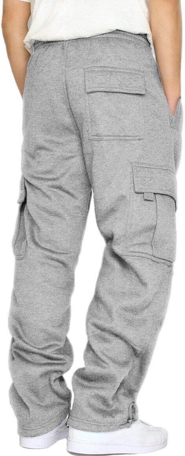 Detalle 2 de Lasjixion Men's Fleece Cargo Sweatpants