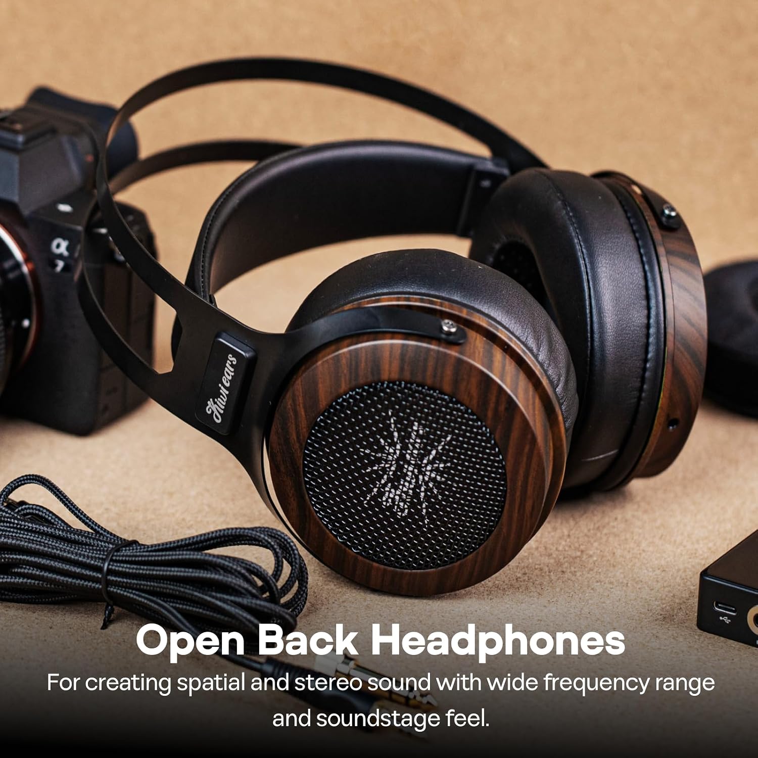 Detalle de Linsoul Kiwi Ears Altruva Open-Back Wired Headphones, 50 mm Dynamic Drivers