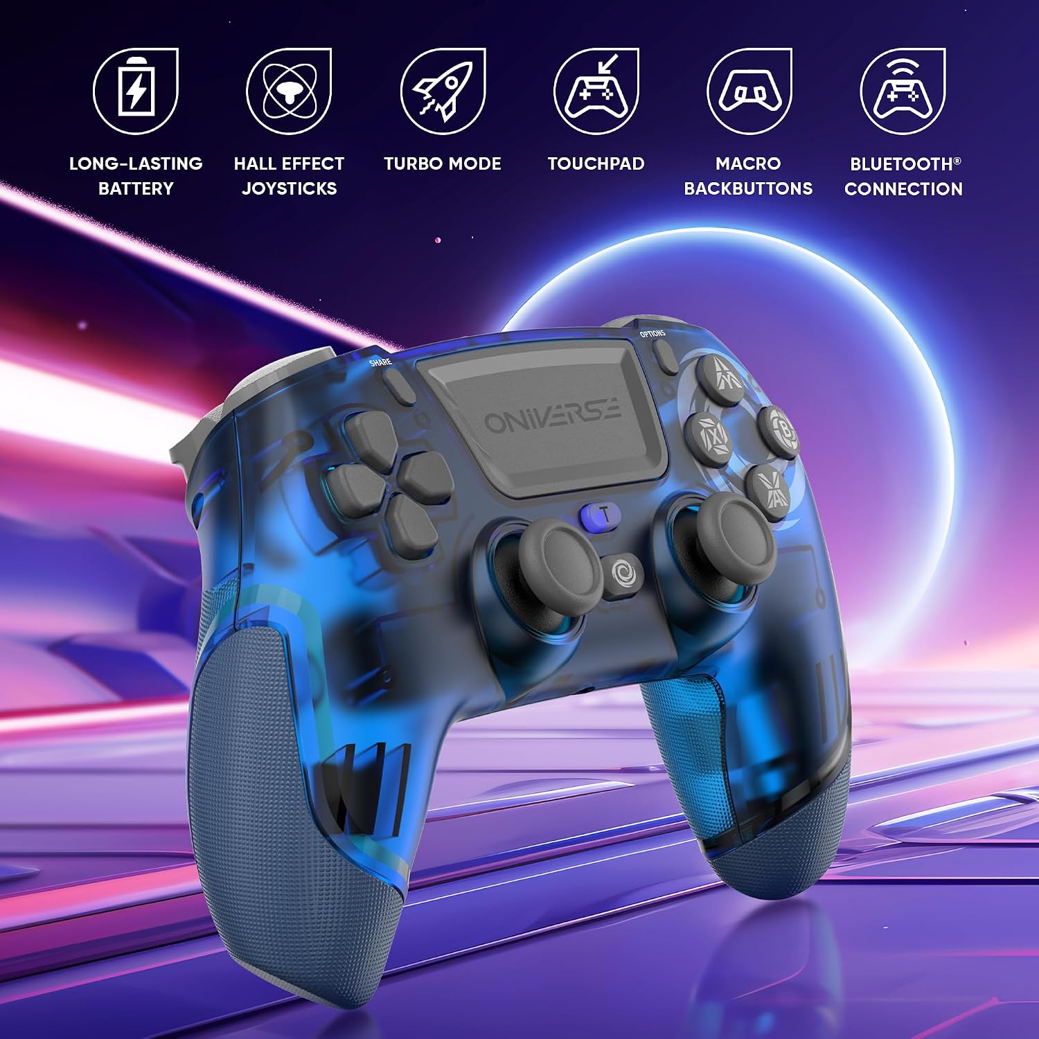 Detalle de Oniverse Revolt Blue ONICTR1V2-PS4-BLU – bezprzewodowy kontroler z efektem Halla