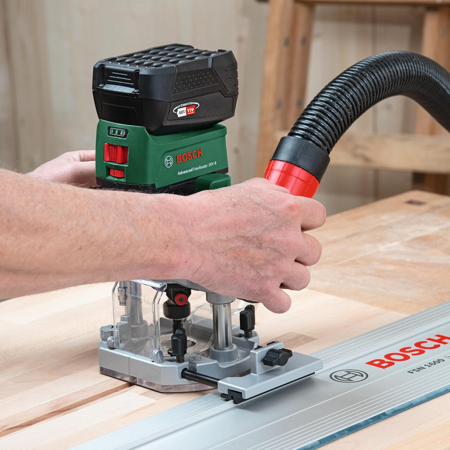Thumbnail 3 de Bosch 1x guidage parallèle et adaptateurs de rail de guidage pour AdvancedTrimRouter 18V-8 – accessoire de fraisage