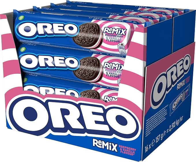 Oreo Remix Galletas Rellenas Frambuesa y Vainilla 🍰 - Pack 16