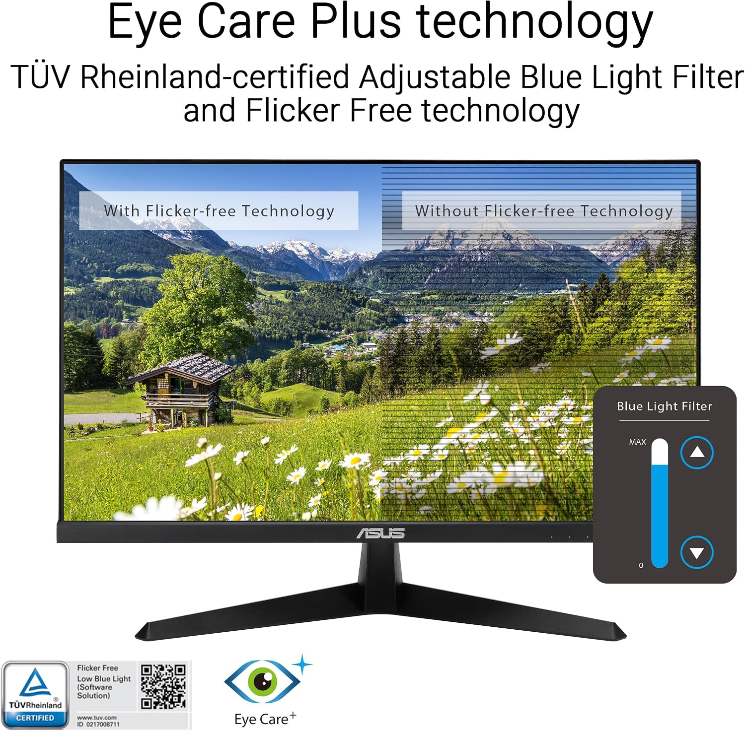 Detalle de ASUS Moniteur de Jeu VY249HGR Eye Care – 23,8 pouces IPS, 120 Hz OC, Full HD
