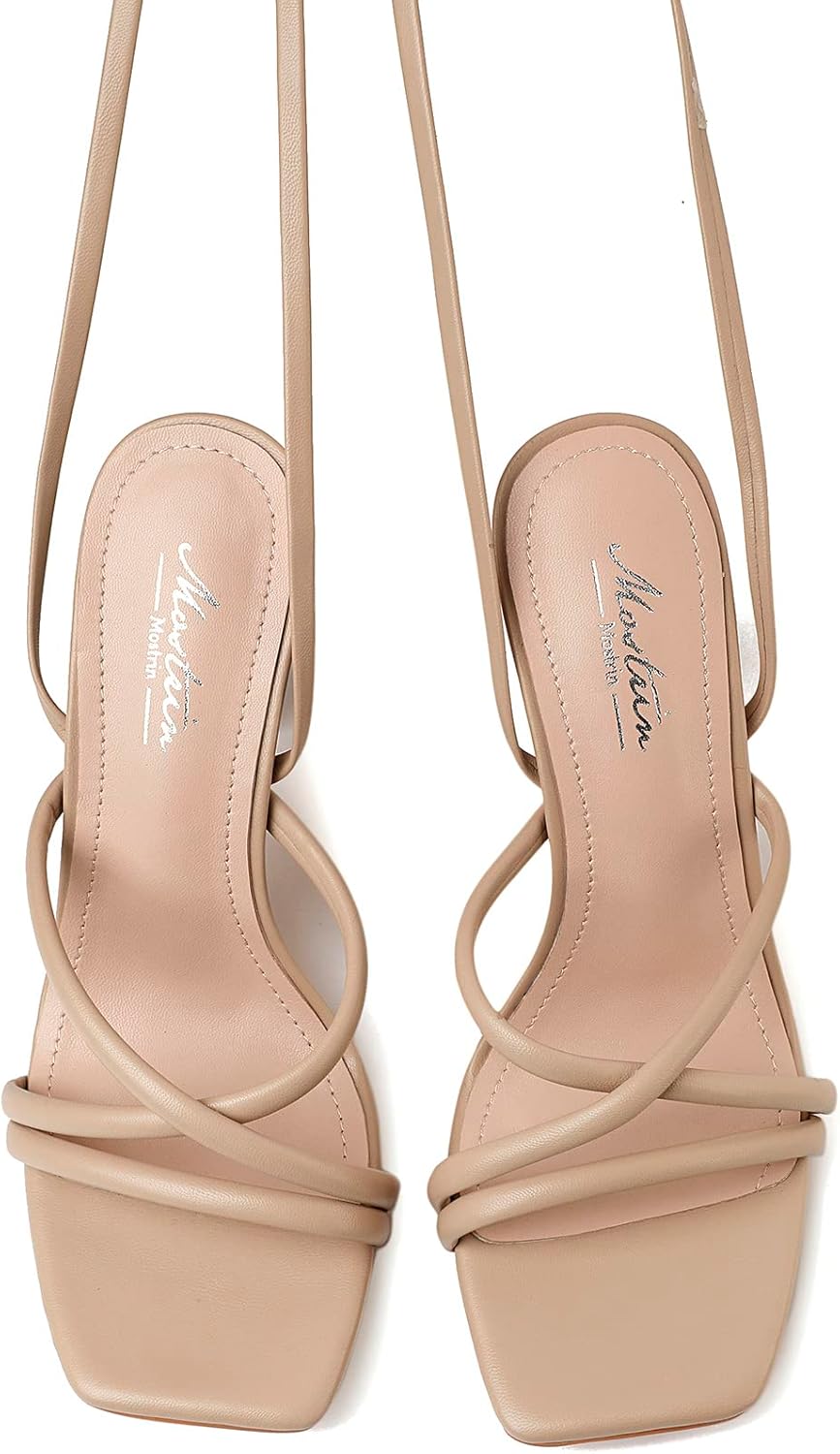 Thumbnail 5 de Mostrin Women's Strappy Lace-Up Open Toe High Heels