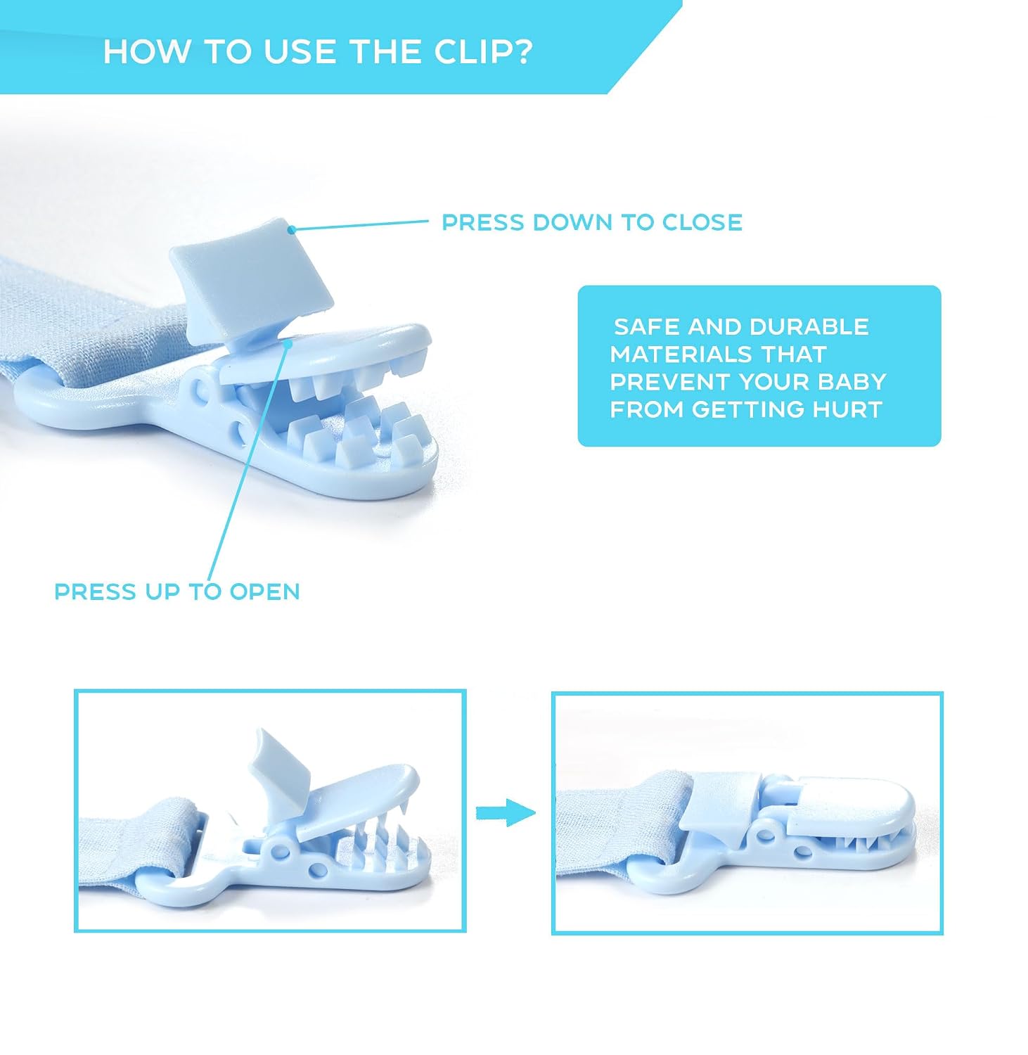 Thumbnail 6 de 5-Pack Pacifier Clips with 11-Inch Fabric Straps and Resin Clips