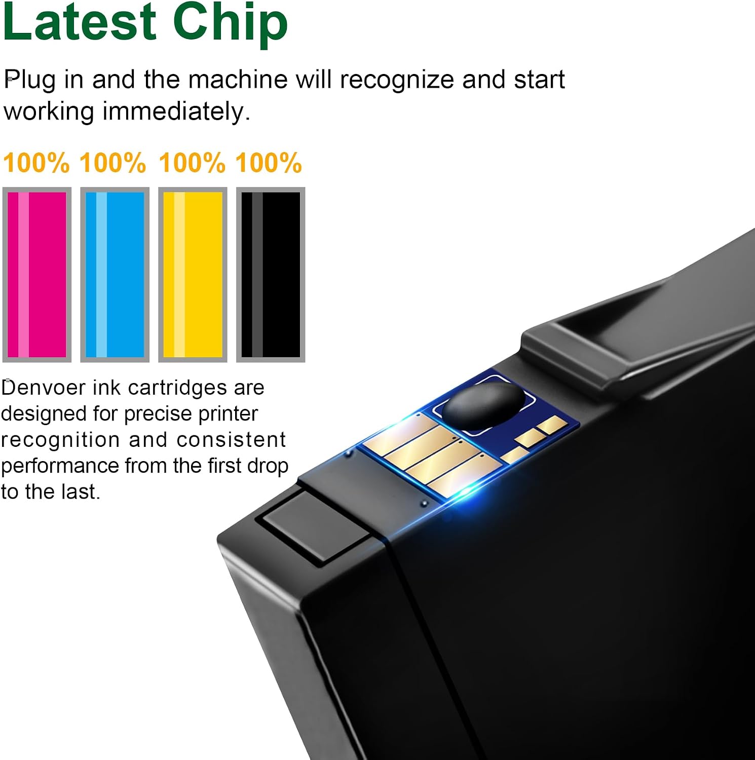 Detalle de Denvoer Ersatz für 405XL Multipack (4x Schwarz, 2x Cyan, 2x Magenta, 2x Gelb) kompatibel zu Epson 405XL für WorkForce Pro