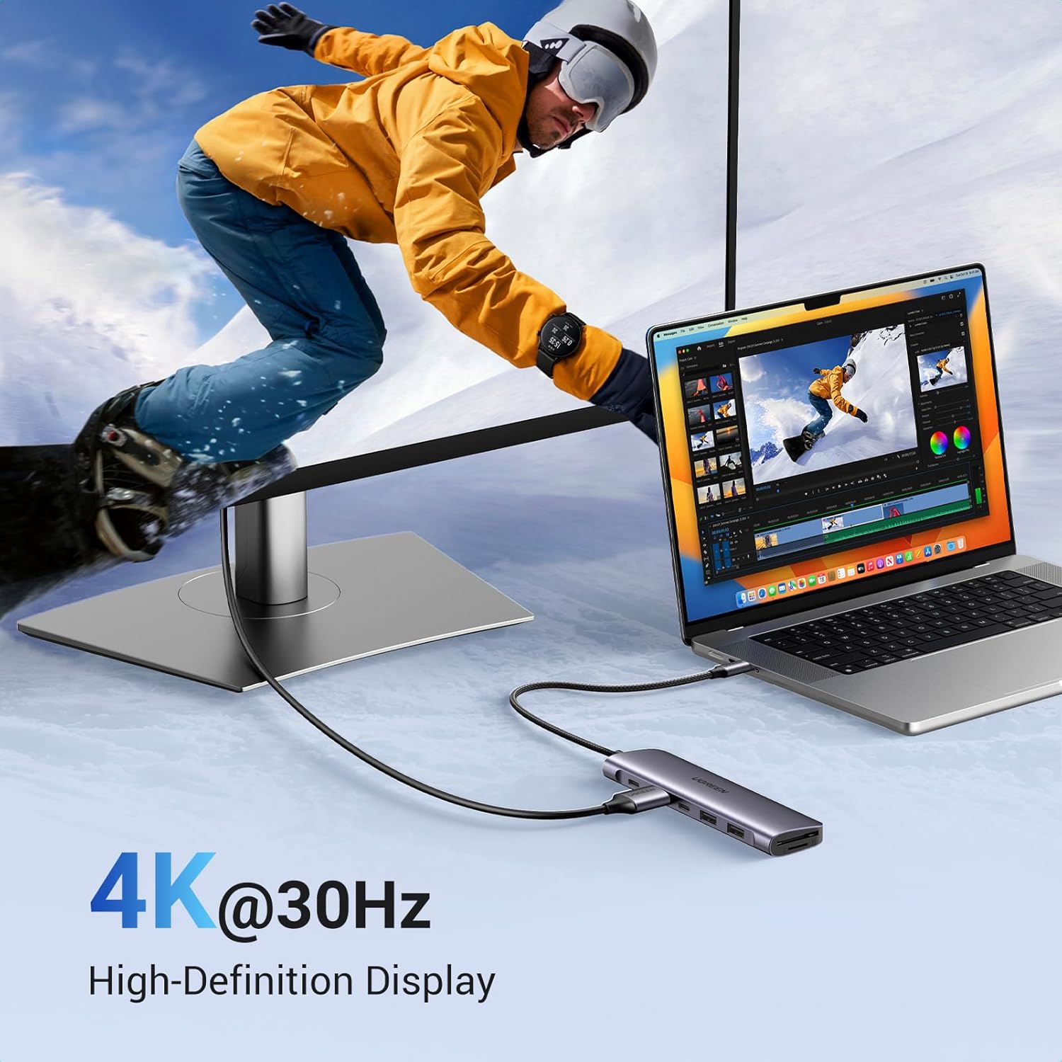 Detalle de UGREEN Revodok 7-in-1 USB C Hub