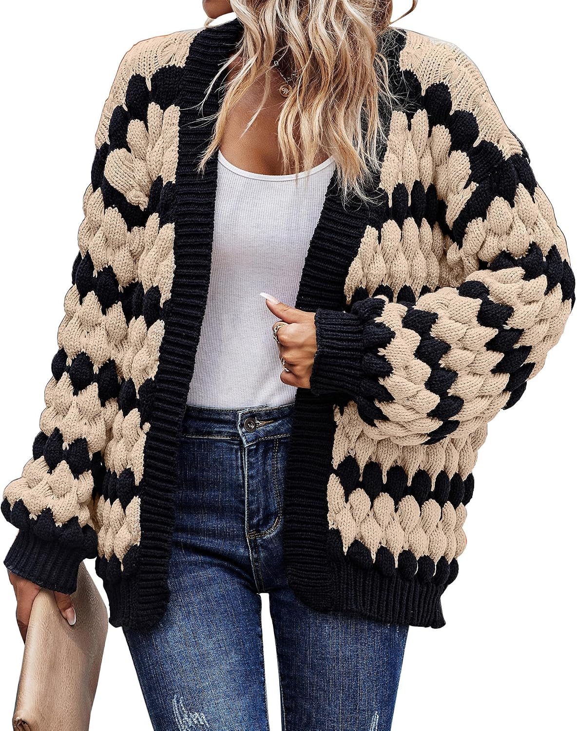 Thumbnail 5 de KIRUNDO Womens Chunky Cable Knit Cardigan sweater