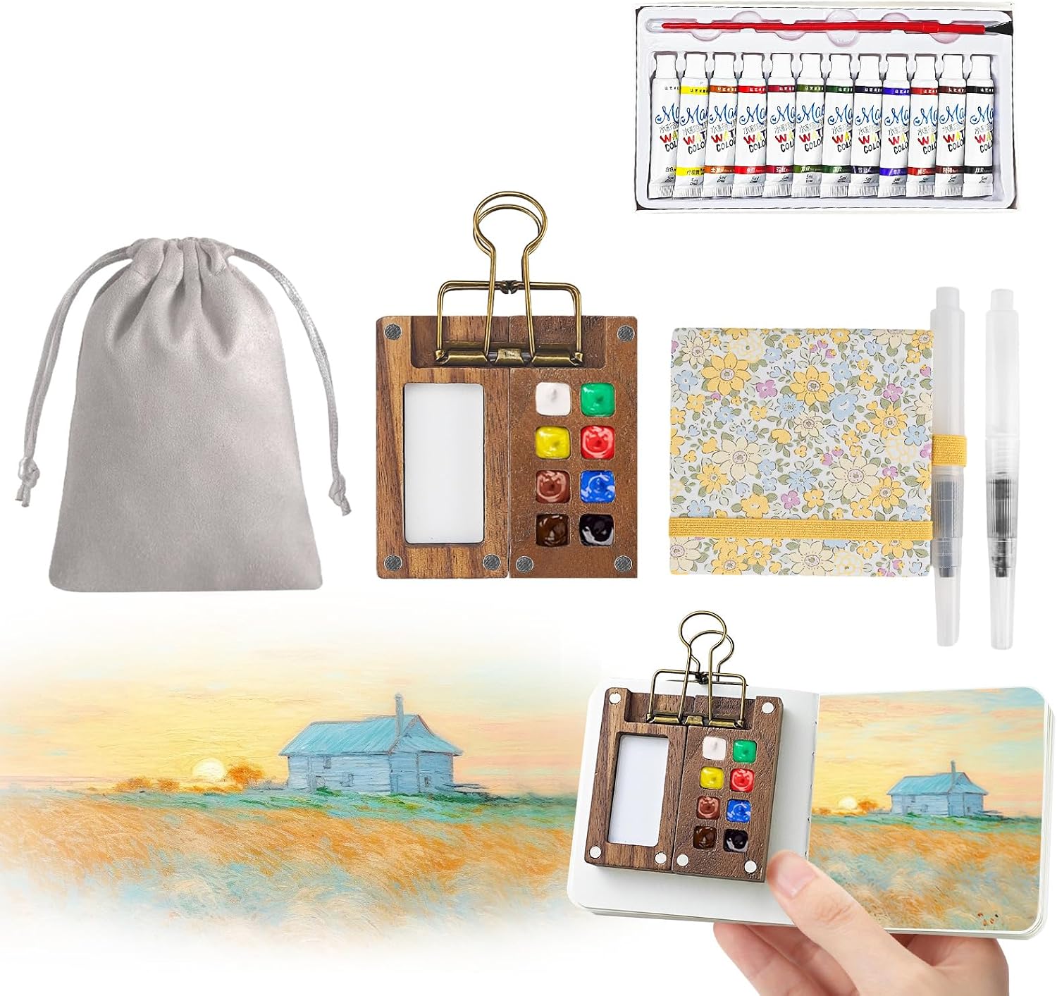 Detalle de 7Pcs Portable Watercolour Palette