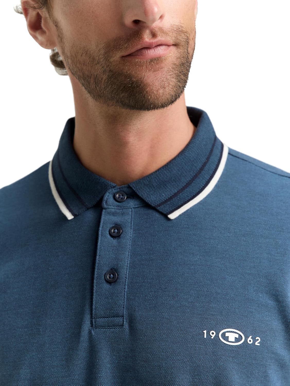 Detalle de TOM TAILOR Polo Homme à manches longues — coupe et confort optimaux