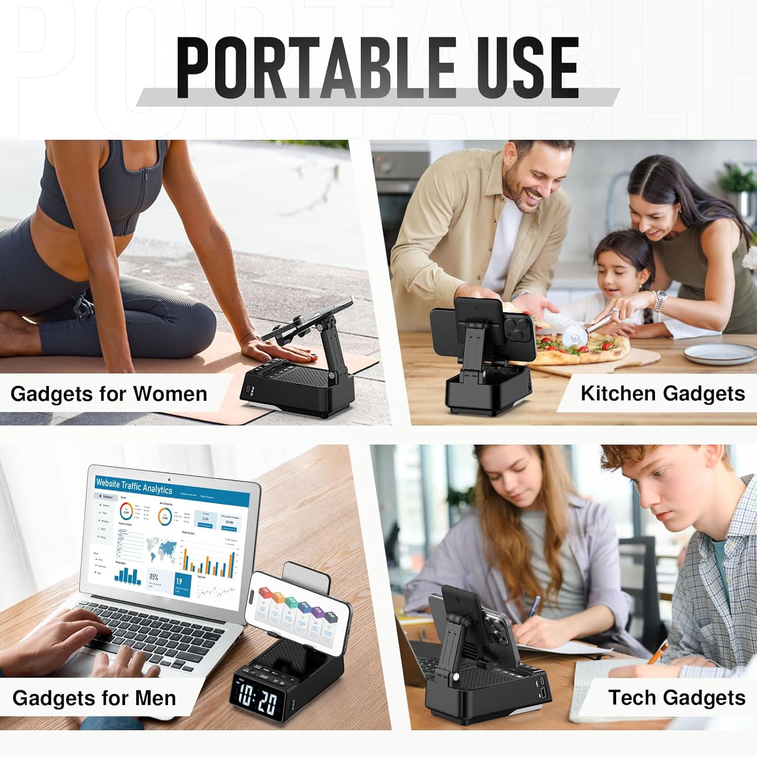 Thumbnail 2 de ZOOI Bluetooth Speaker with Clock & Stand