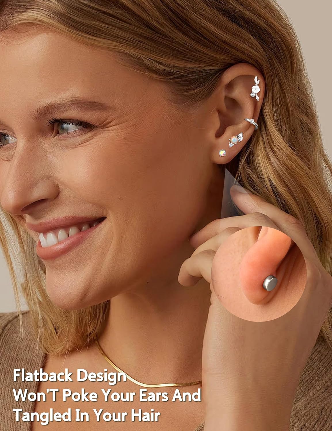 Detalle de MILACOLATO Helix Piercings Gold Silber – 9er Set aus Chirurgenstahl, vielseitig tragbar