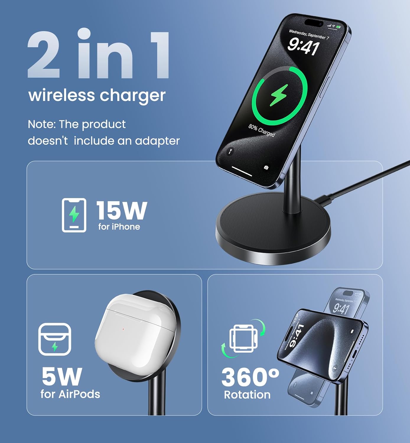 Thumbnail 2 de Magnetic Wireless Charger iPhone 15W 2-Pack