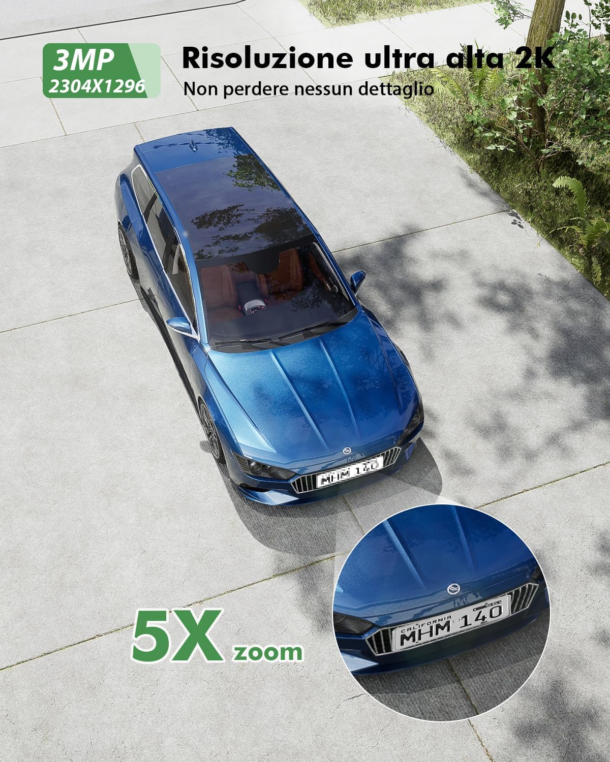 Thumbnail 5 de YESYAMO Telecamera Wi‑Fi Esterno 360° PTZ, 2.4GHz, IP66