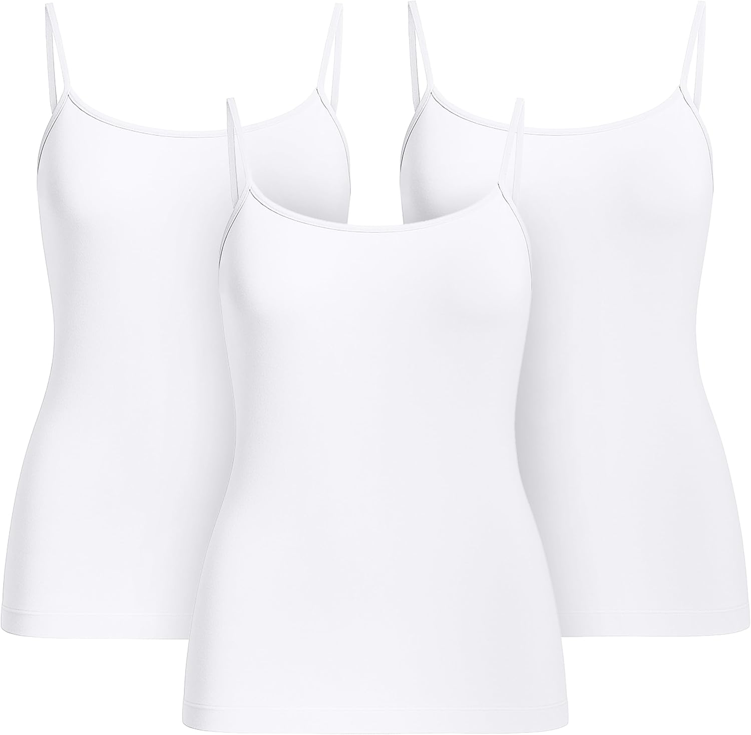 Detalle de UnsichtBra 3er Pack Damen Shape Unterhemden – Mikrofaser Spaghetti-Tops (Weiß/Schwarz/Beige)