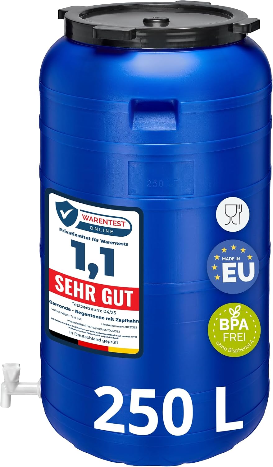 Detalle de Garronda 250L Weithalsfass BPA-frei Regenfass