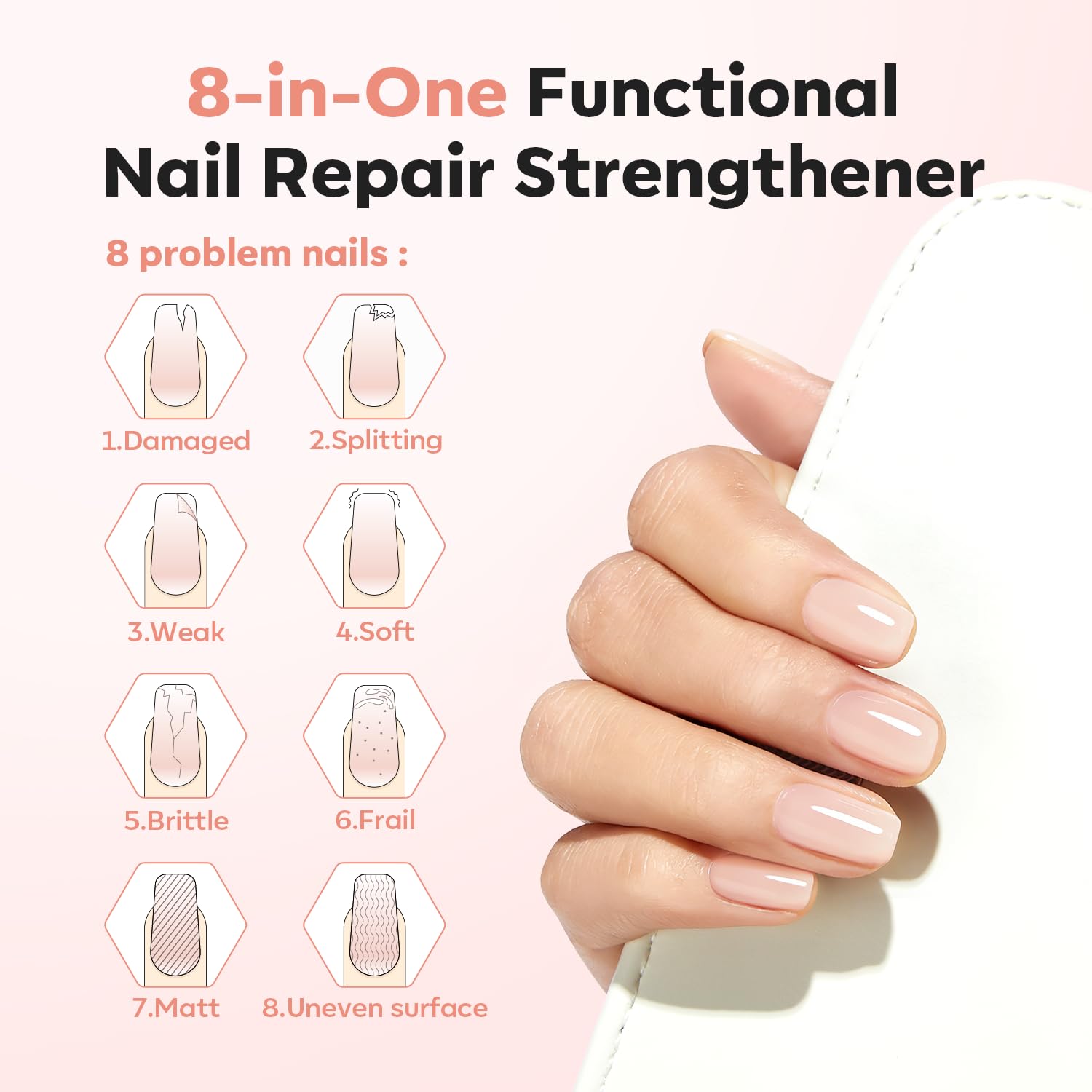 Thumbnail 1 de Modelones 2AUS-MOAS-05370 Nail Strengthener, 15 ml Nude Pink Jelly Polish