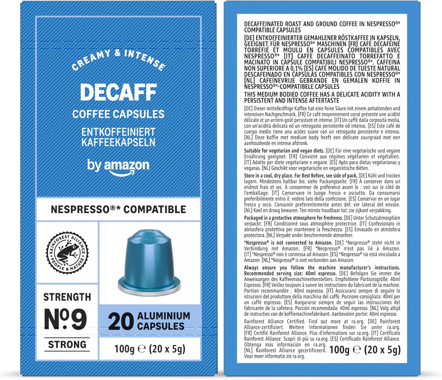 Detalle de By Amazon Variety Pack: Aluminium Coffee Pods for Nespresso (100 Count) – Rainforest Alliance Certified