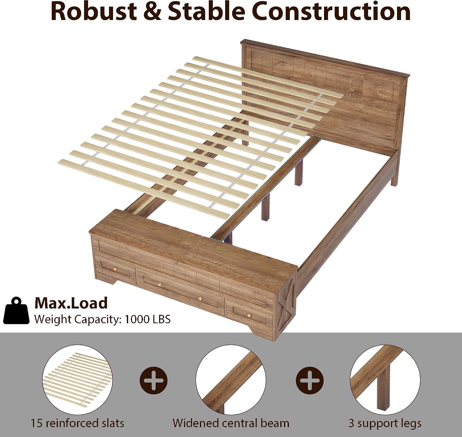 Detalle de Oakvera Queen Bed Frame