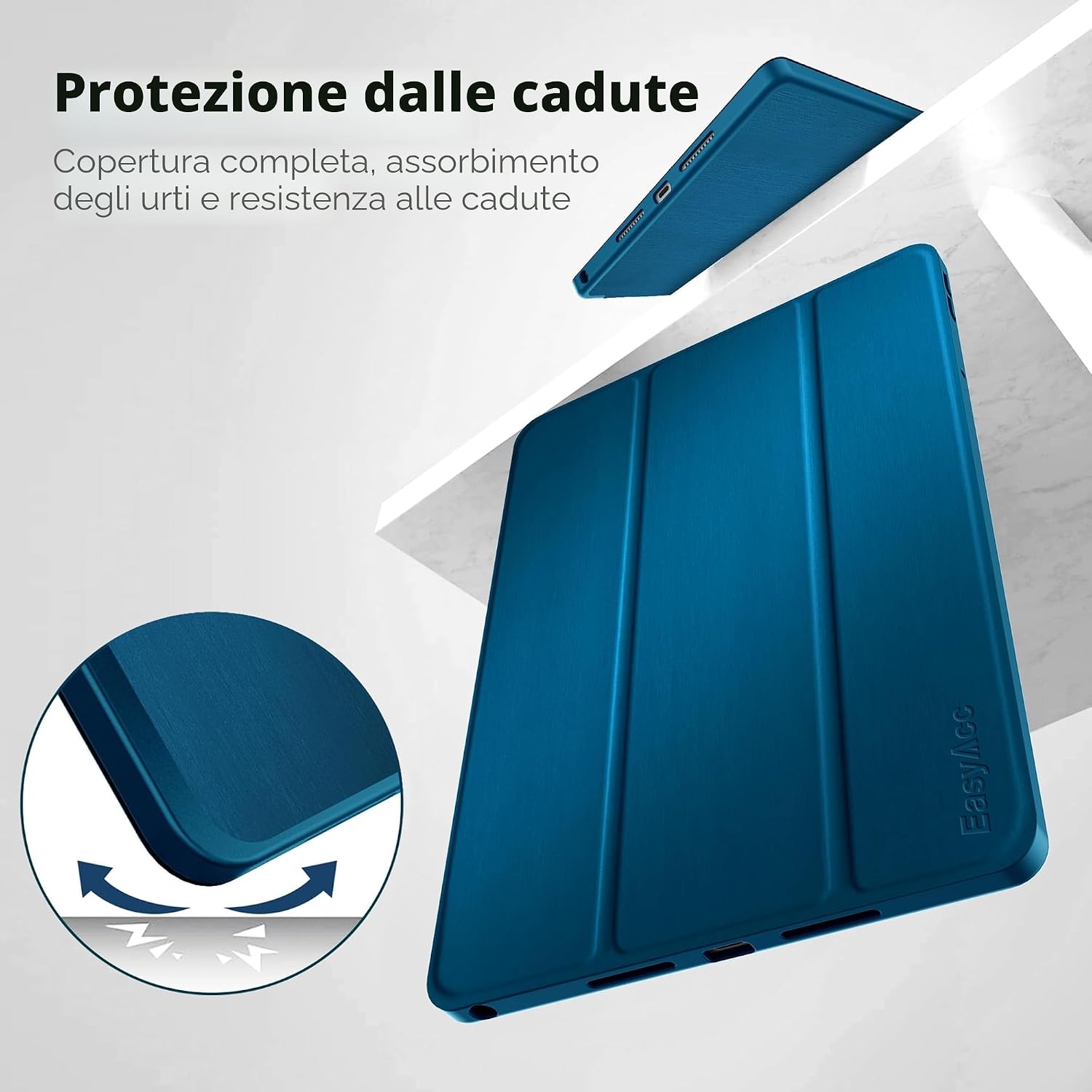 Thumbnail 3 de EasyAcc Custodia per Lenovo Idea Tab 11" (2025) TB-336ZU/TB-336FU in PU pelle, Blu Pavone