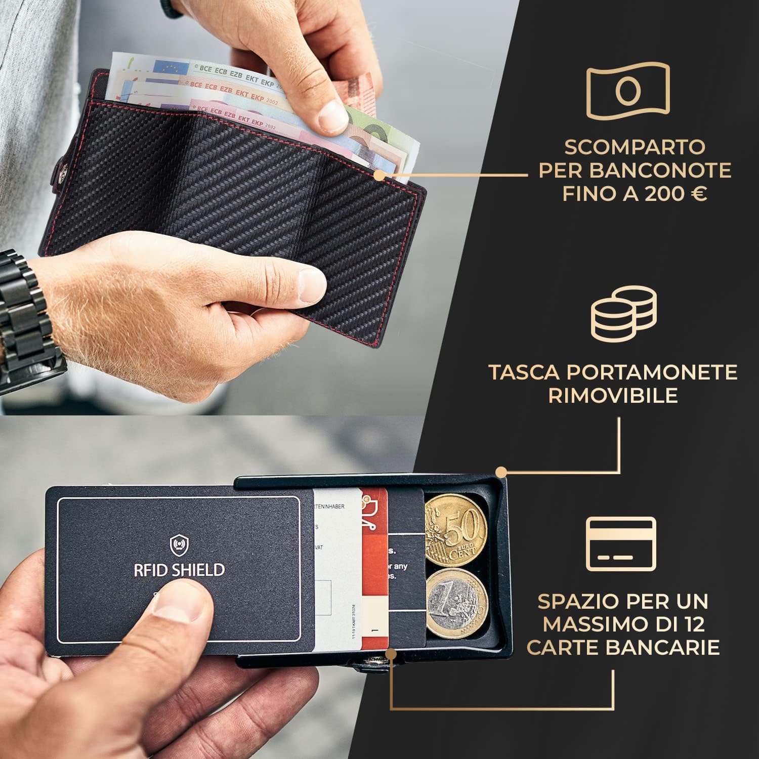 Thumbnail 1 de ZNAP Airtag Wallet in pelle premium