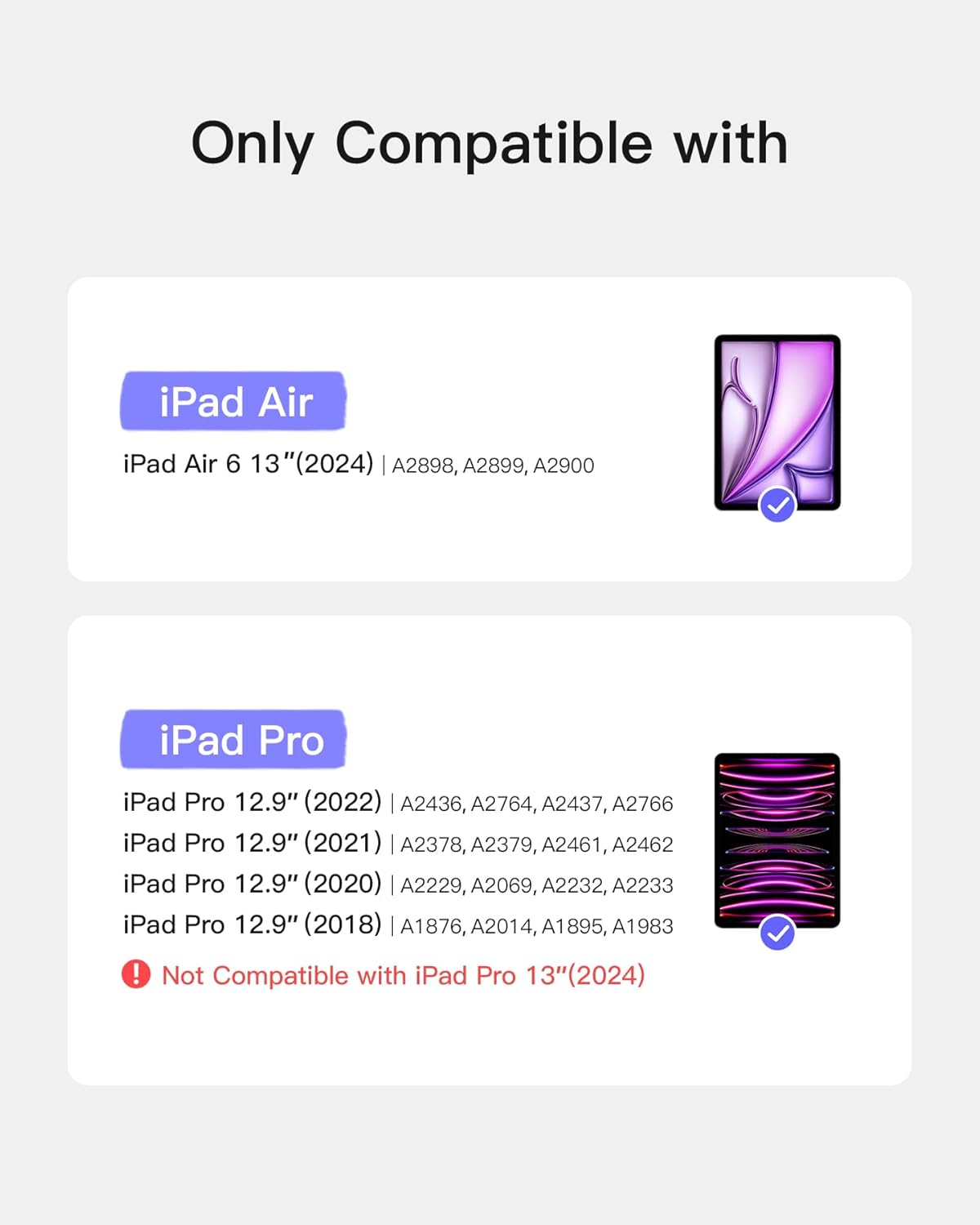 Detalle de Inateck Keyboard Case for iPad Air 13-inch M4/M3/M2 and iPad Pro 12.9-inch Gen 3–6