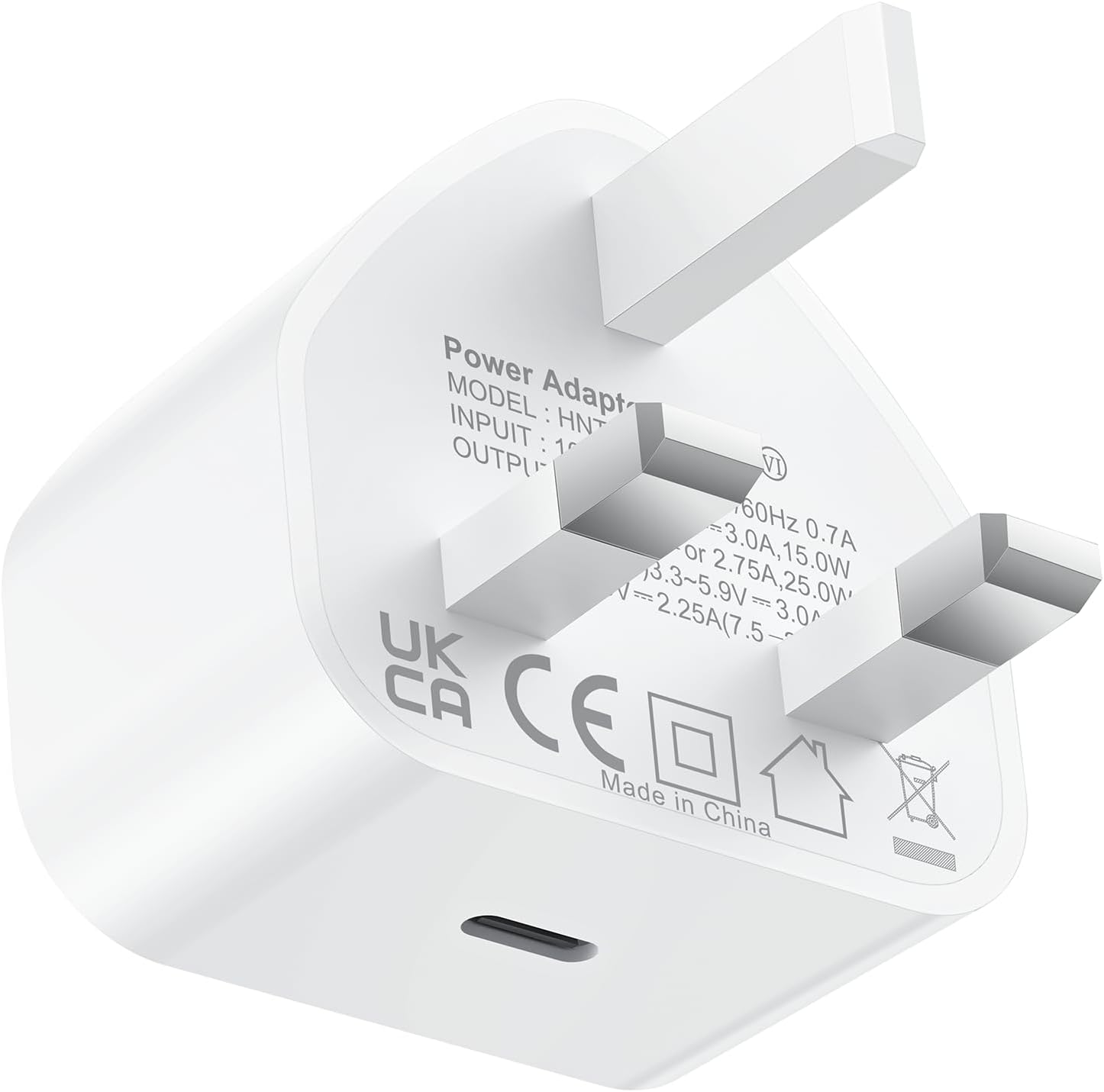 Detalle de USB C Plug Fast Charge 25W UK – Compact USB-C Charger for iPhone and iPad