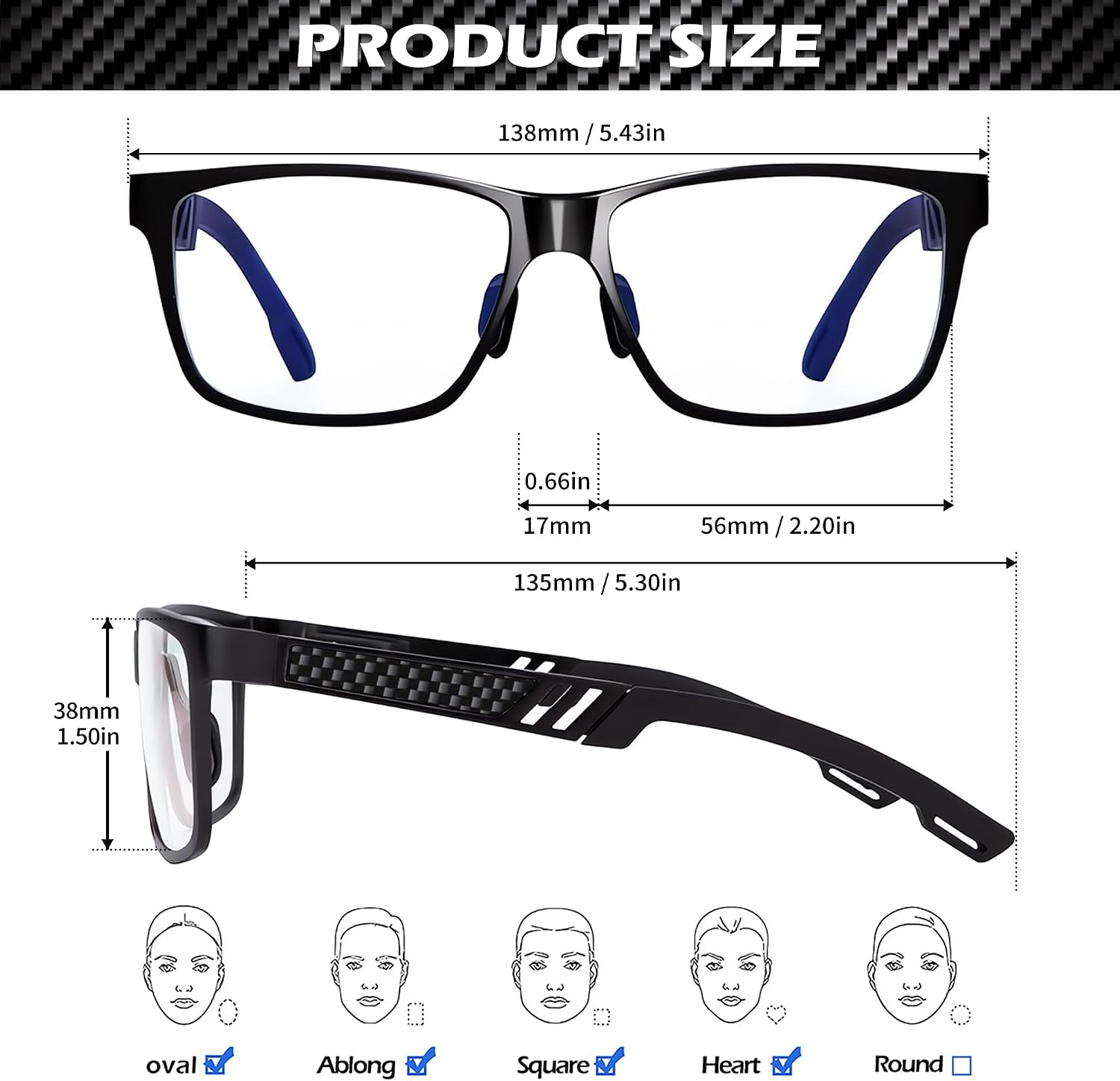 Detalle 2 de ANYLUV Blue Light Blocking Glasses lightweight Al-Mg frame 👓