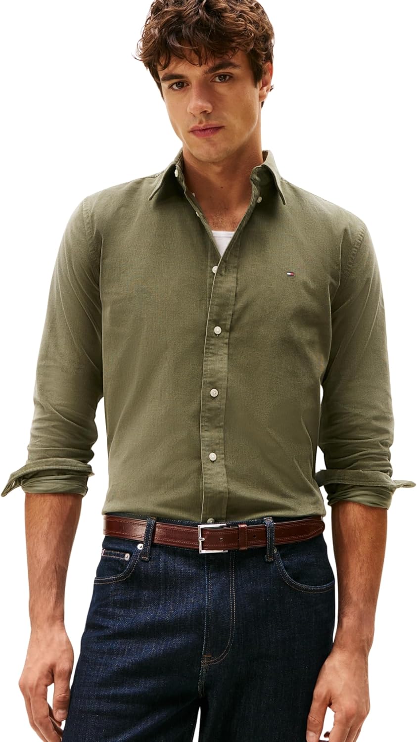 Thumbnail 6 de Tommy Hilfiger Men’s Solid Corduroy Regular Fit Shirt with Button-Down Collar