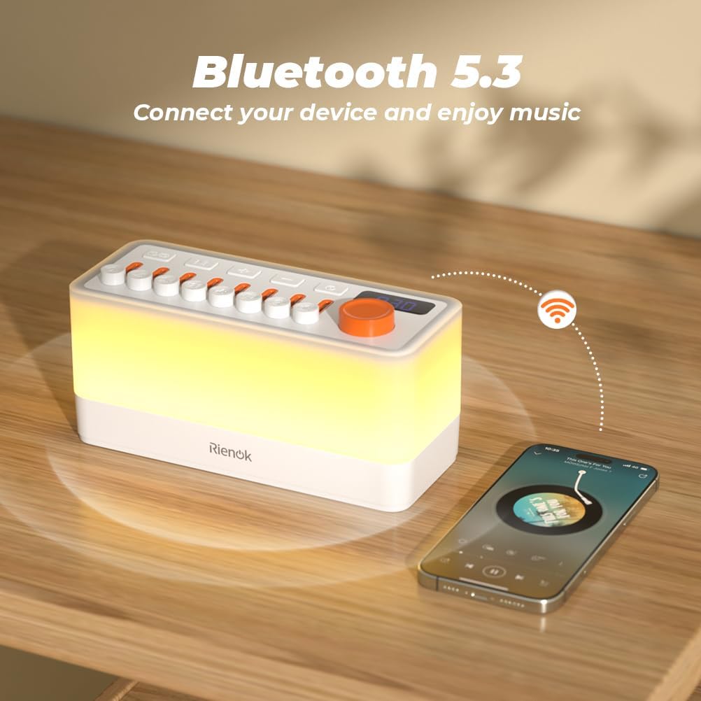 Detalle de RIENOK S10 bedside lamp with Bluetooth speaker