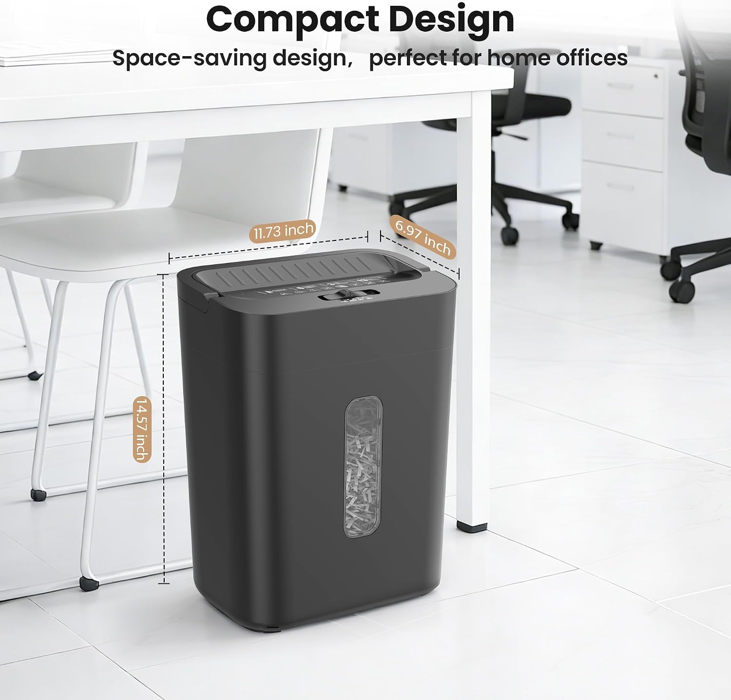 Detalle 1 de Novodesk NOVO-AZ1692VC Cross-Cut Paper Shredder, P-4, 6-Sheet, 3.43-Gallon Bin