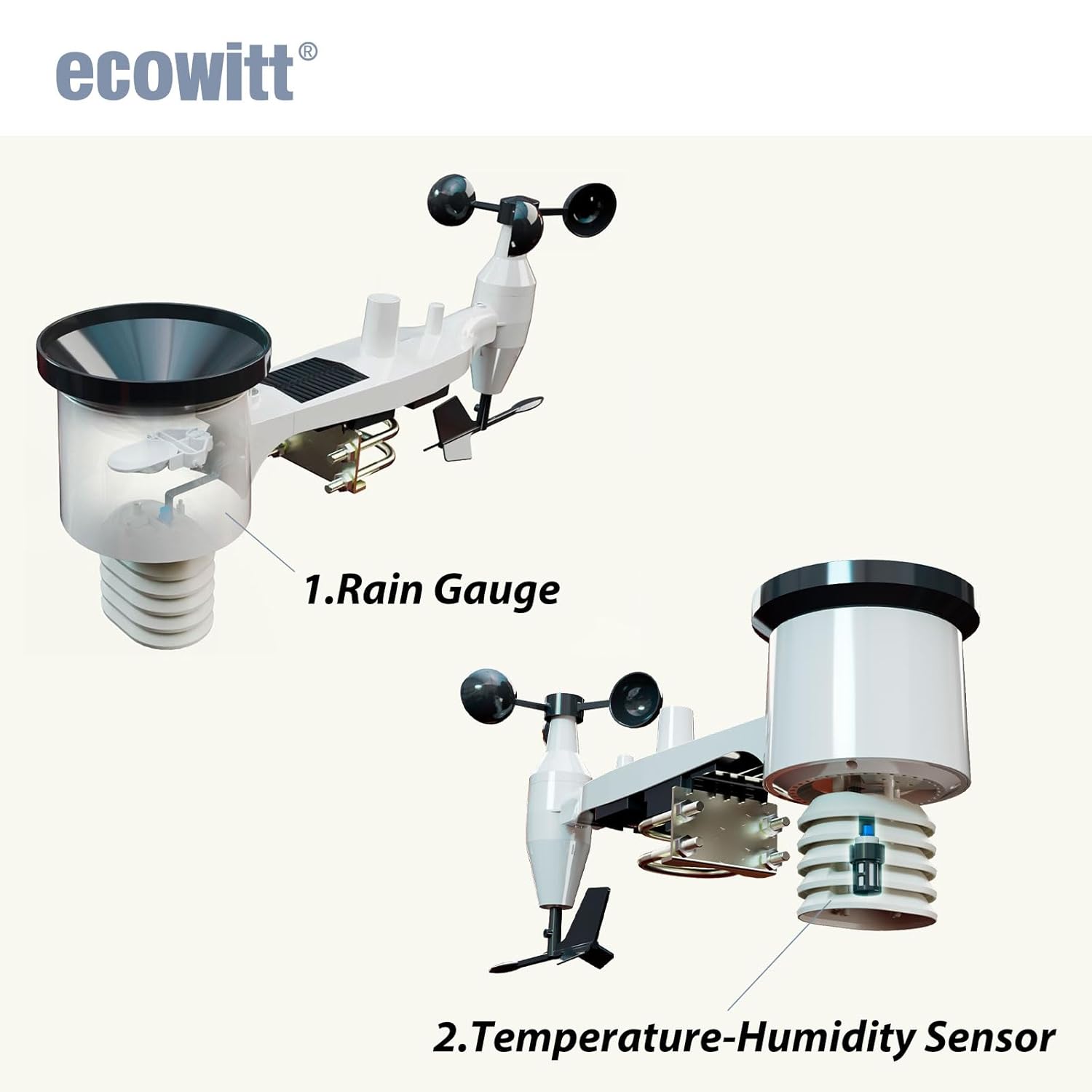 Thumbnail 3 de ECOWITT GW1101 stazione meteo WiFi senza fili con sensore esterno 7 in 1 e gateway GW1100