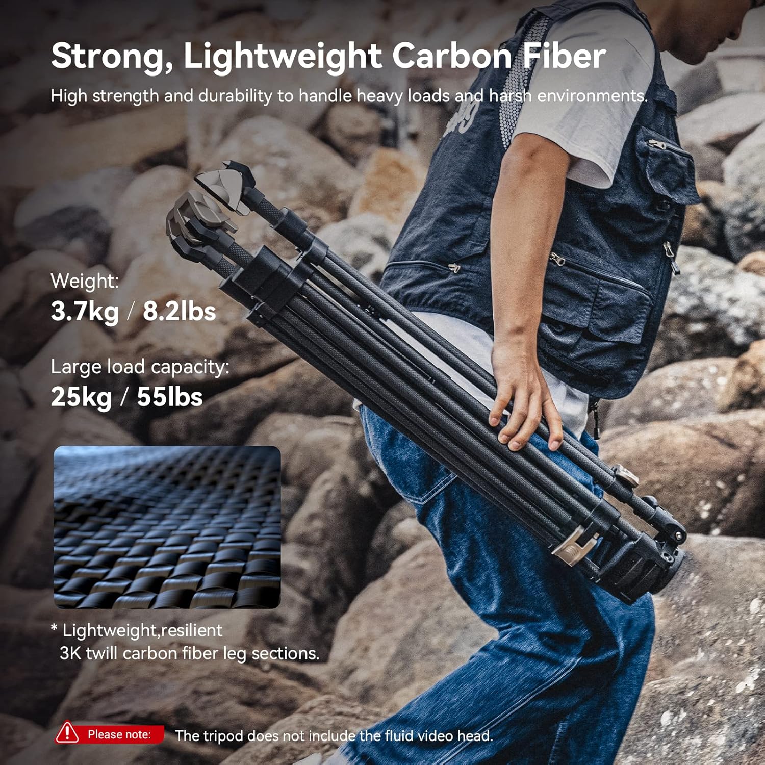 Detalle de SMALLRIG 72" Video Tripod 25kg load