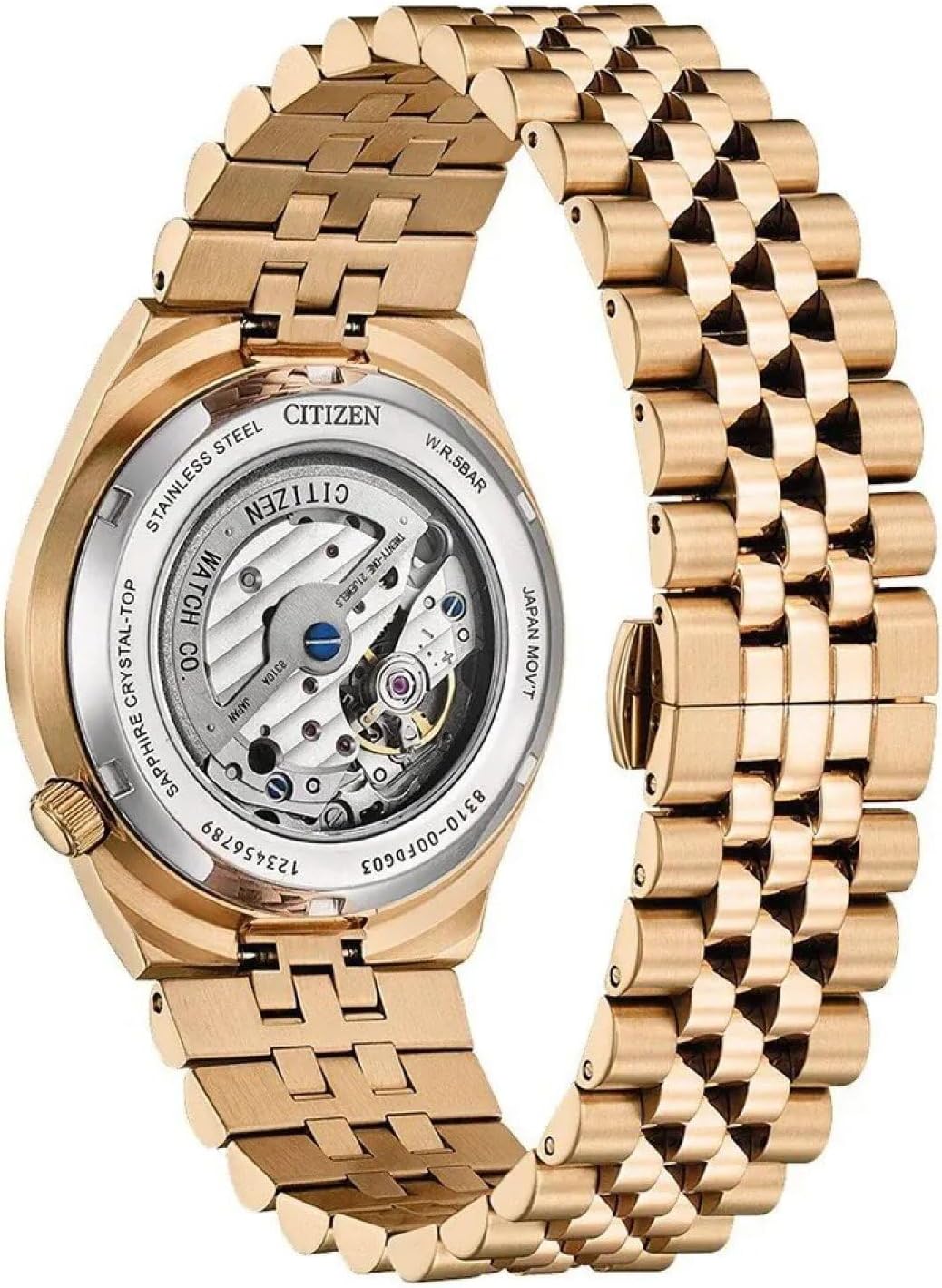 Thumbnail 2 de Citizen Reloj automático Tsuyosa NK0023-57L con esfera azul y correa de acero oro rosa