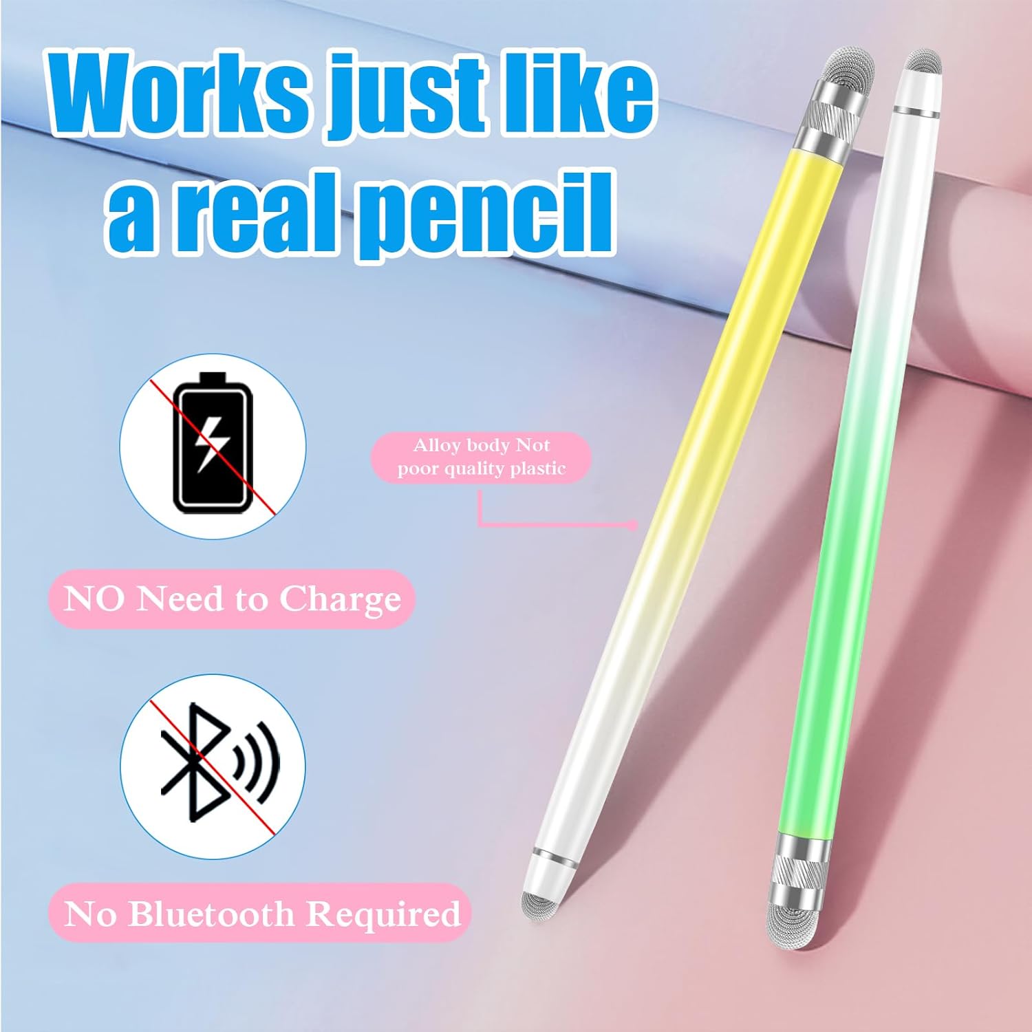 Thumbnail 1 de Bopomofo Tablet Stift Set (5 Stück) Touchscreen Stylus mit Faserkspitze – universell für iPhone, iPad, Android & Tablets