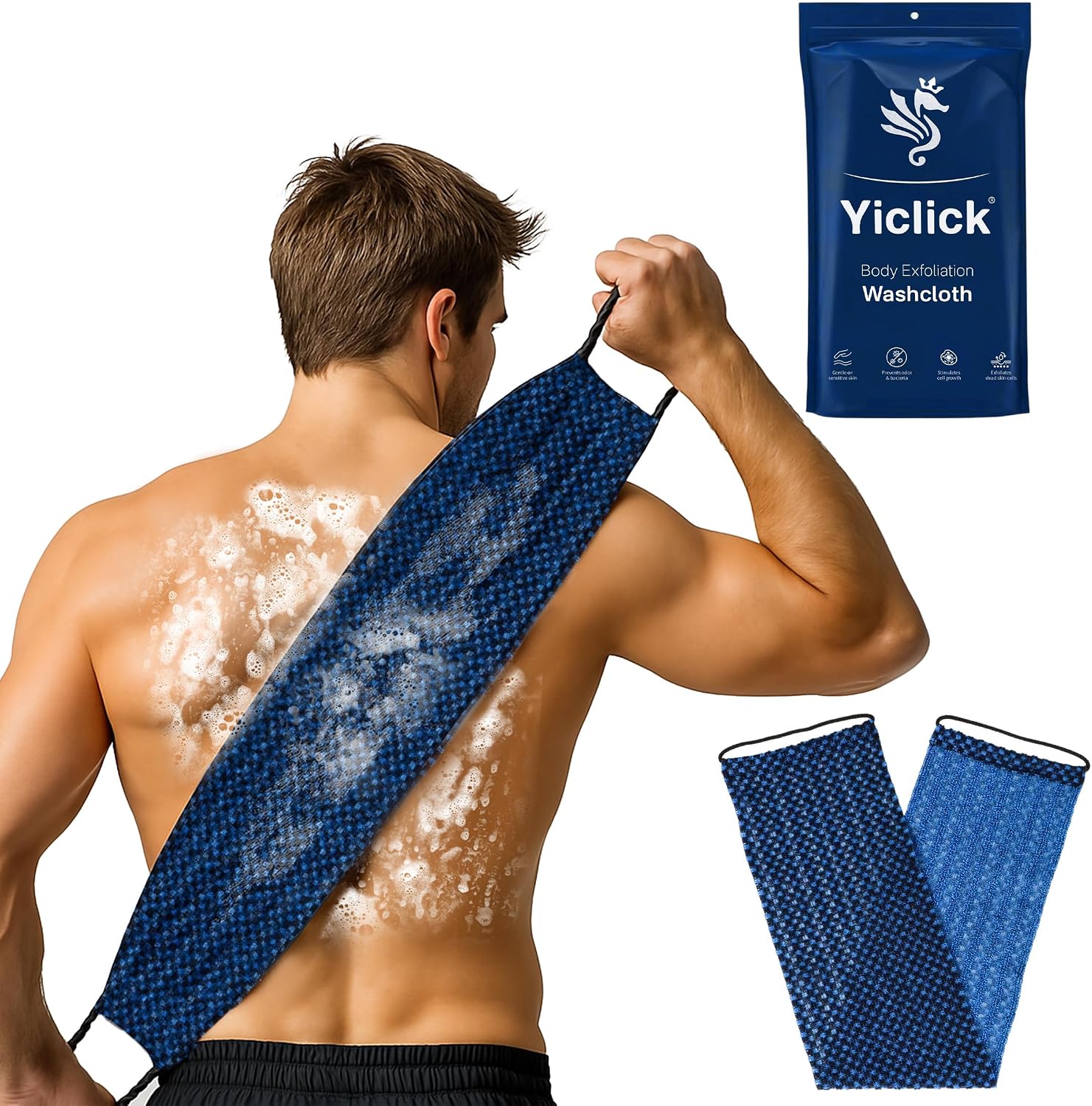 Detalle de Yiclick Dual-Textured Exfoliating Washcloth Towel with Polyester and Microfiber