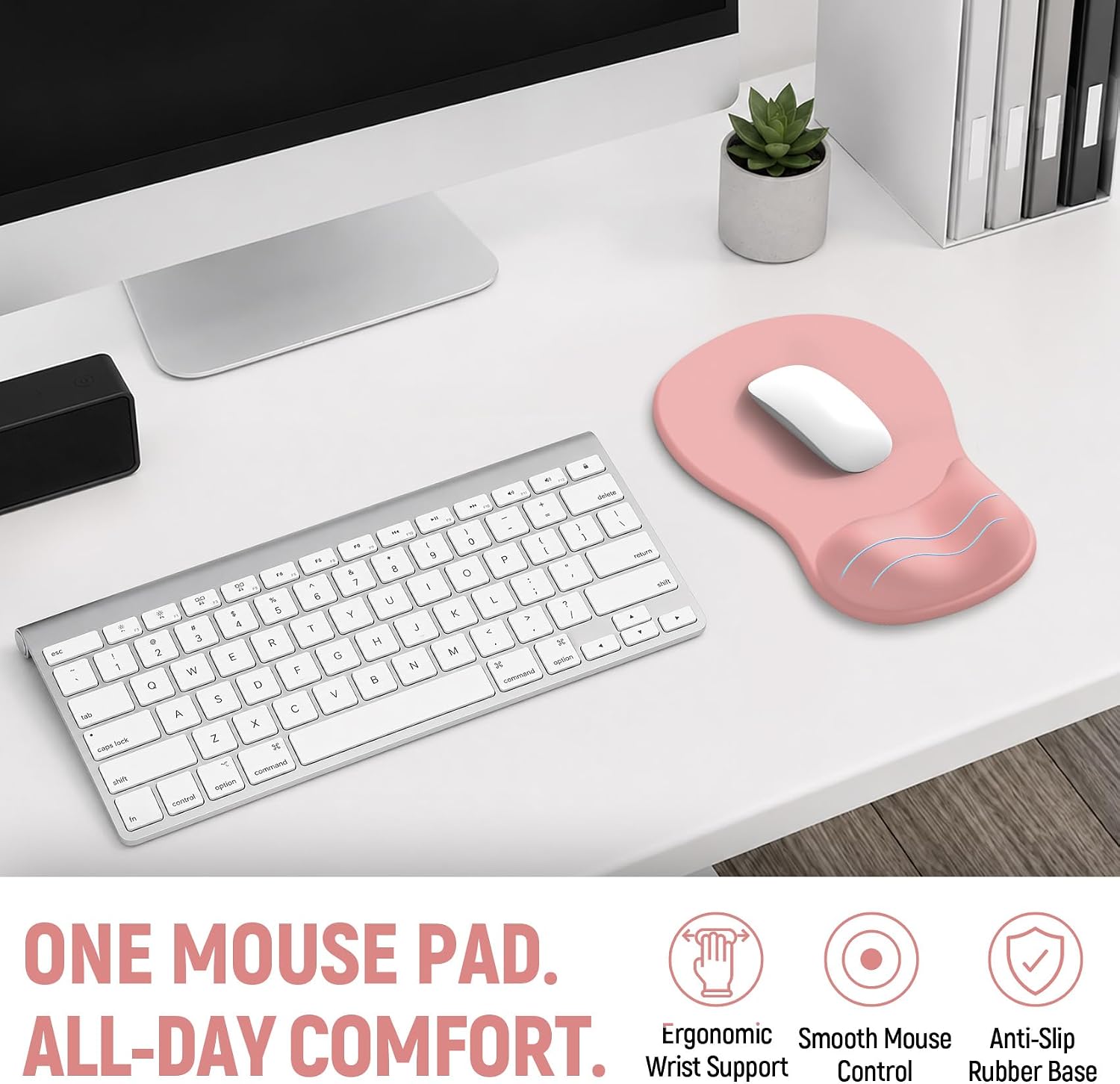 Thumbnail 6 de ZapDesk ZD015 Ergonomic Mouse Pad with Gel Wrist Rest, Pink, 10.2 x 7.6 in