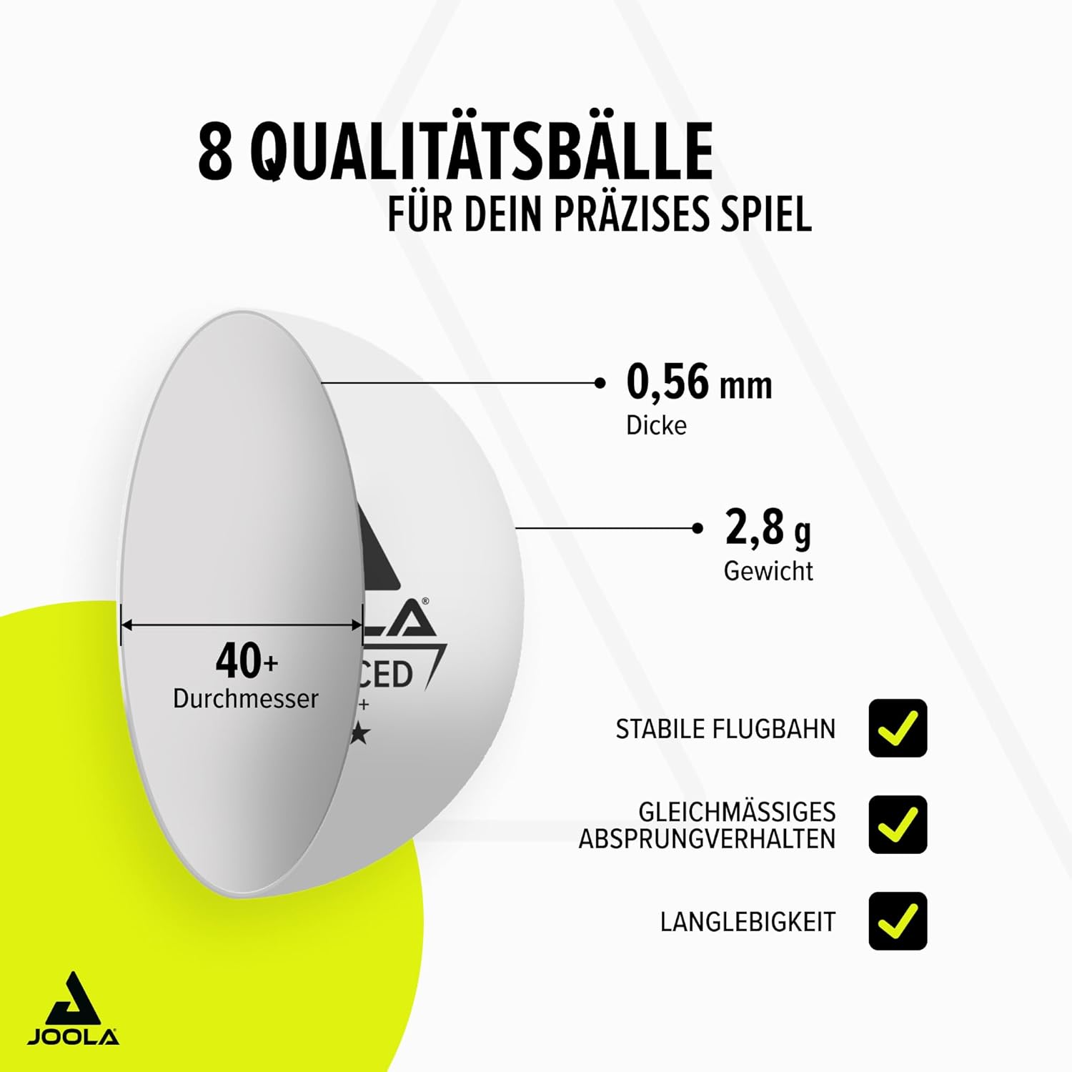 Thumbnail 4 de JOOLA Tischtennis Set – 4 NEON-Schläger, 8 Bälle und Tragetasche