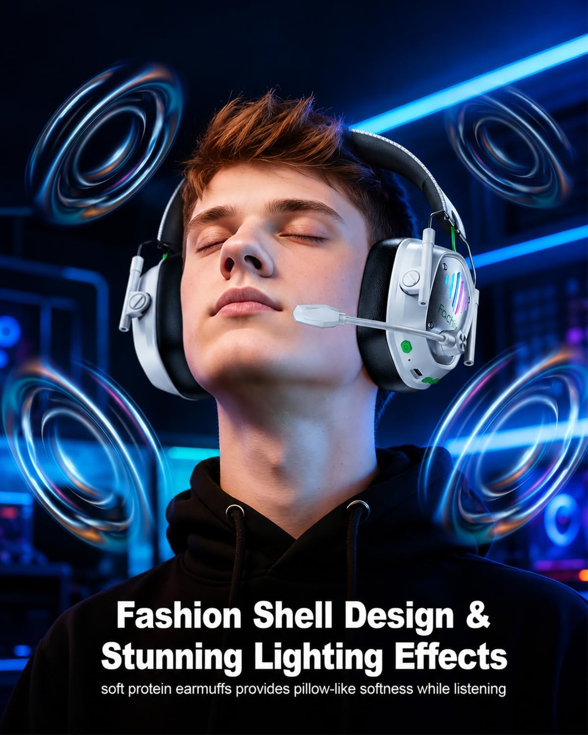 Thumbnail 6 de Fachixy VK81 Wireless Gaming Headset for PS5, PC, PS4, Switch, and Mobile