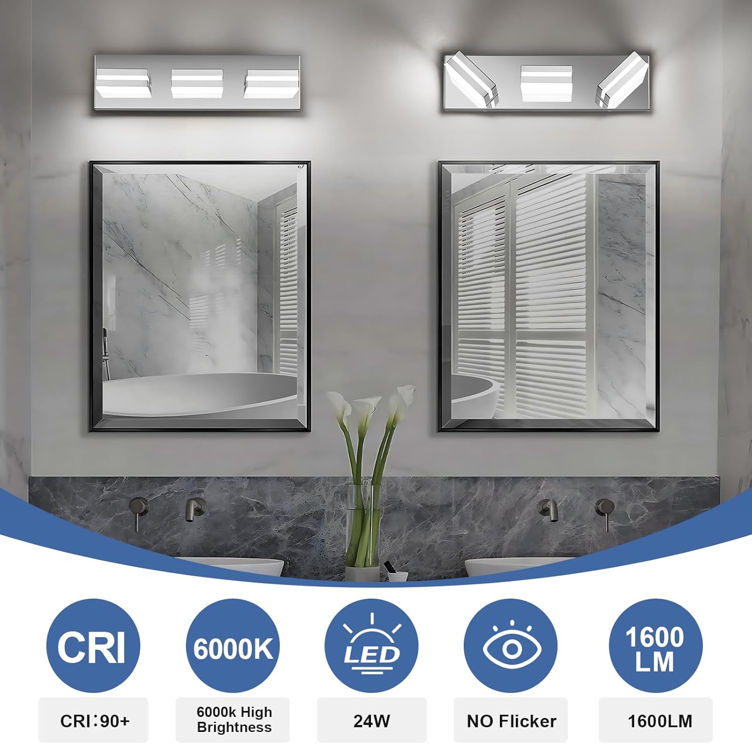 Thumbnail 4 de JZEKVN Modern LED Vanity Lights 3-Light
