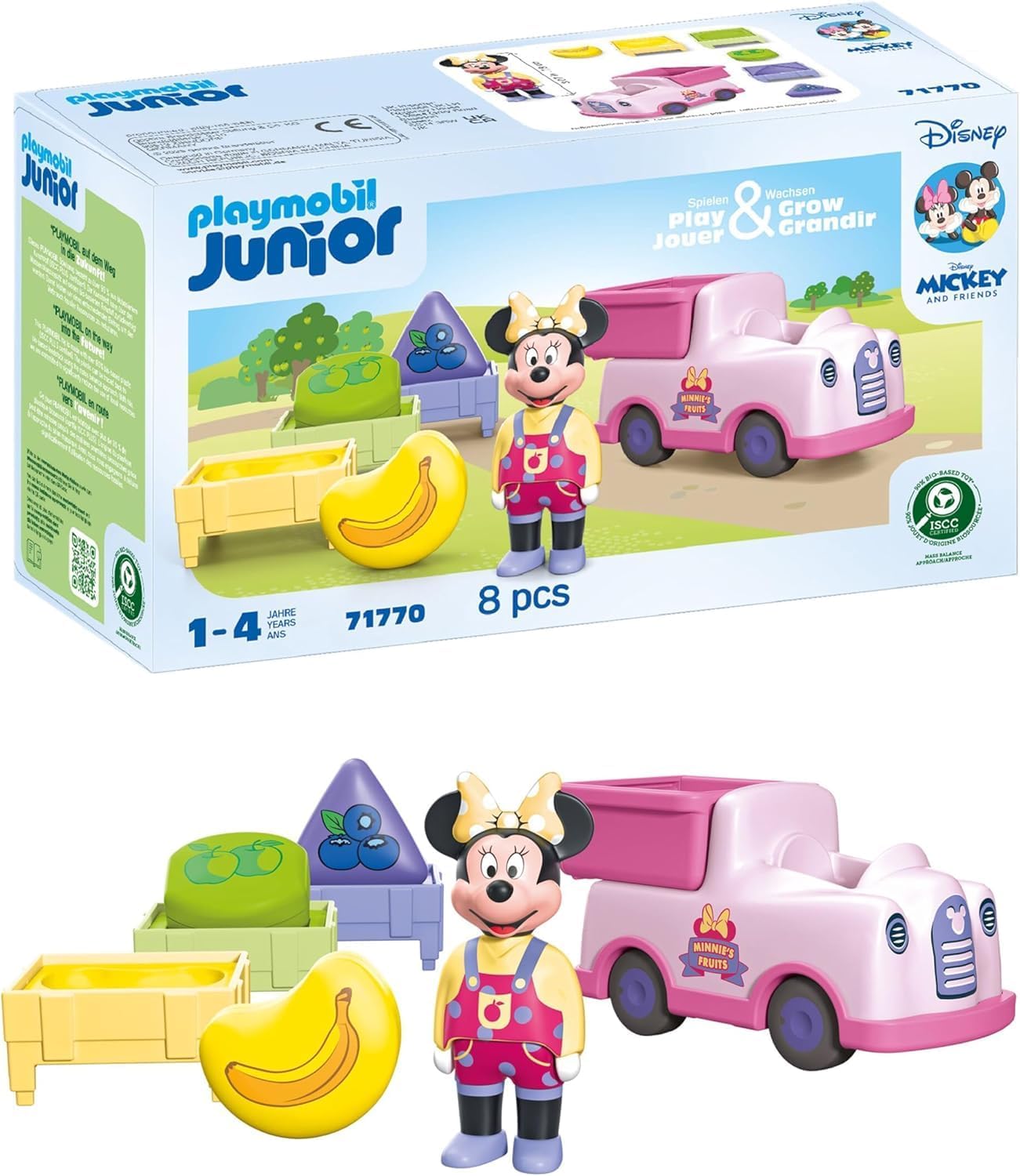 PLAYMOBIL JUNIOR & Disney Minnie Maus Obst-Transporter (71770) – Sortierspaß für Kinder ab 1 Jahr