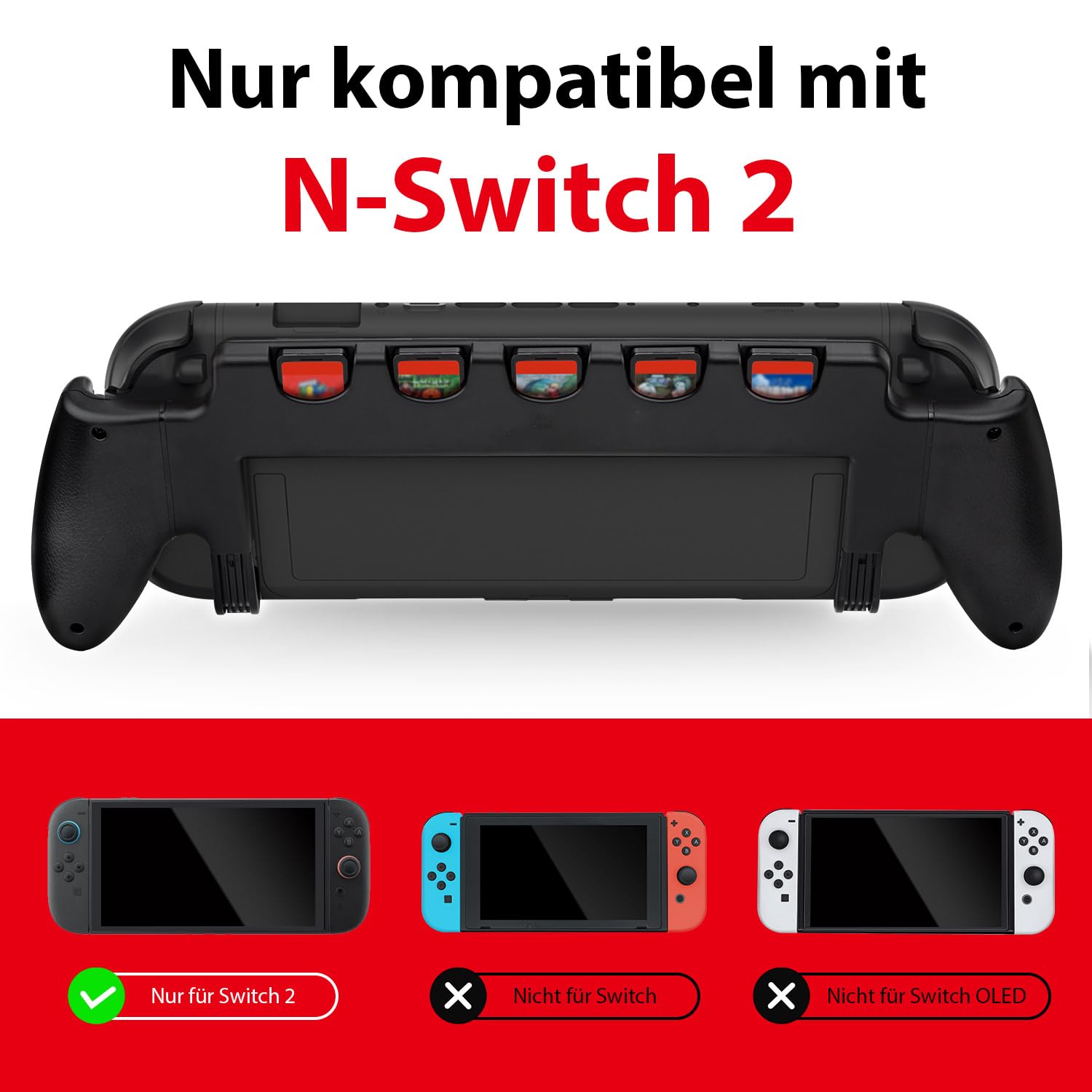 Detalle 2 de Nintendo Switch 2 Schutzhülle mit Griff, 5 Spiele
