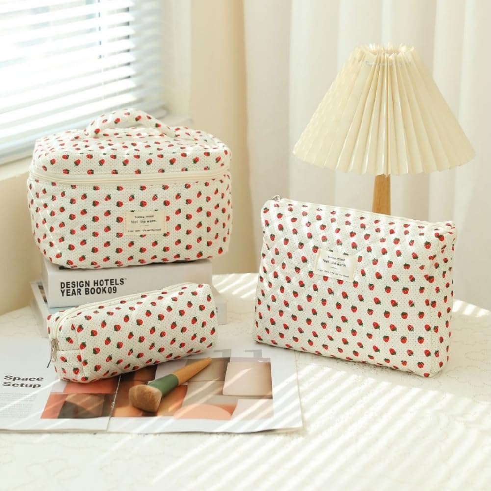 Thumbnail 6 de Aucuu Grande Trousse de Maquillage – Lot de 3 Trousse de Toilette Femme Voyage en Coton