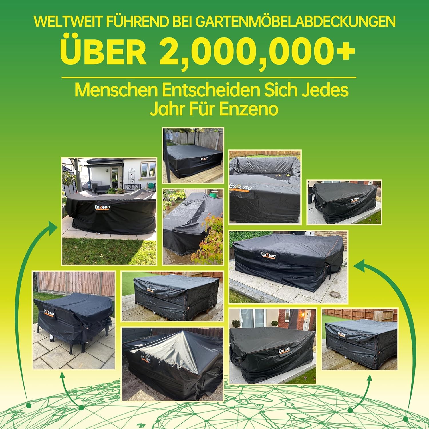 Thumbnail 5 de Enzeno Gartenmöbel Abdeckung Wasserdicht 180x150x90 cm – robust, atmungsaktiv und windfest