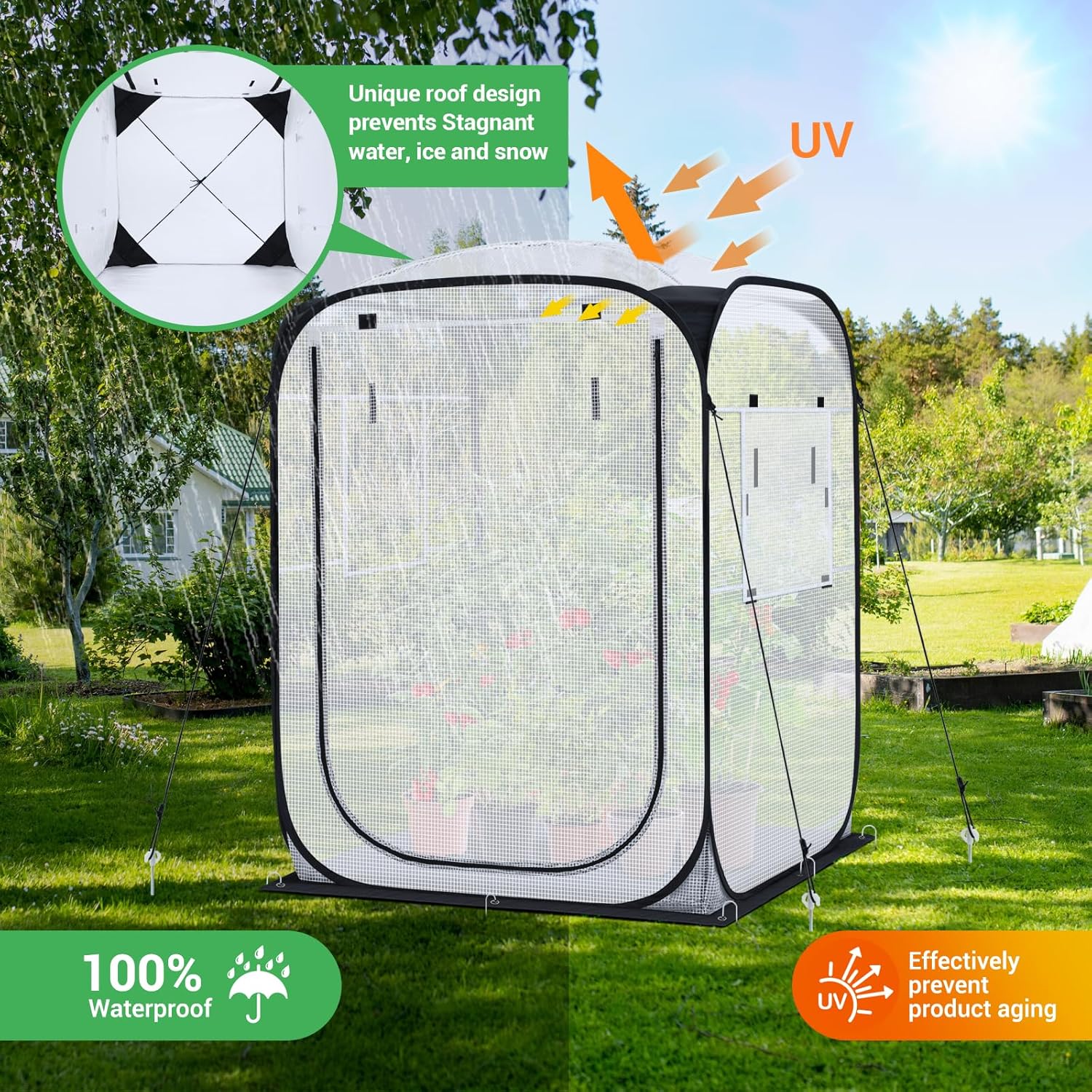 Thumbnail 3 de Ohuhu Serra Pop-up per Pomodori – Serra resistente e pratica, 122 x 122 x 162 cm